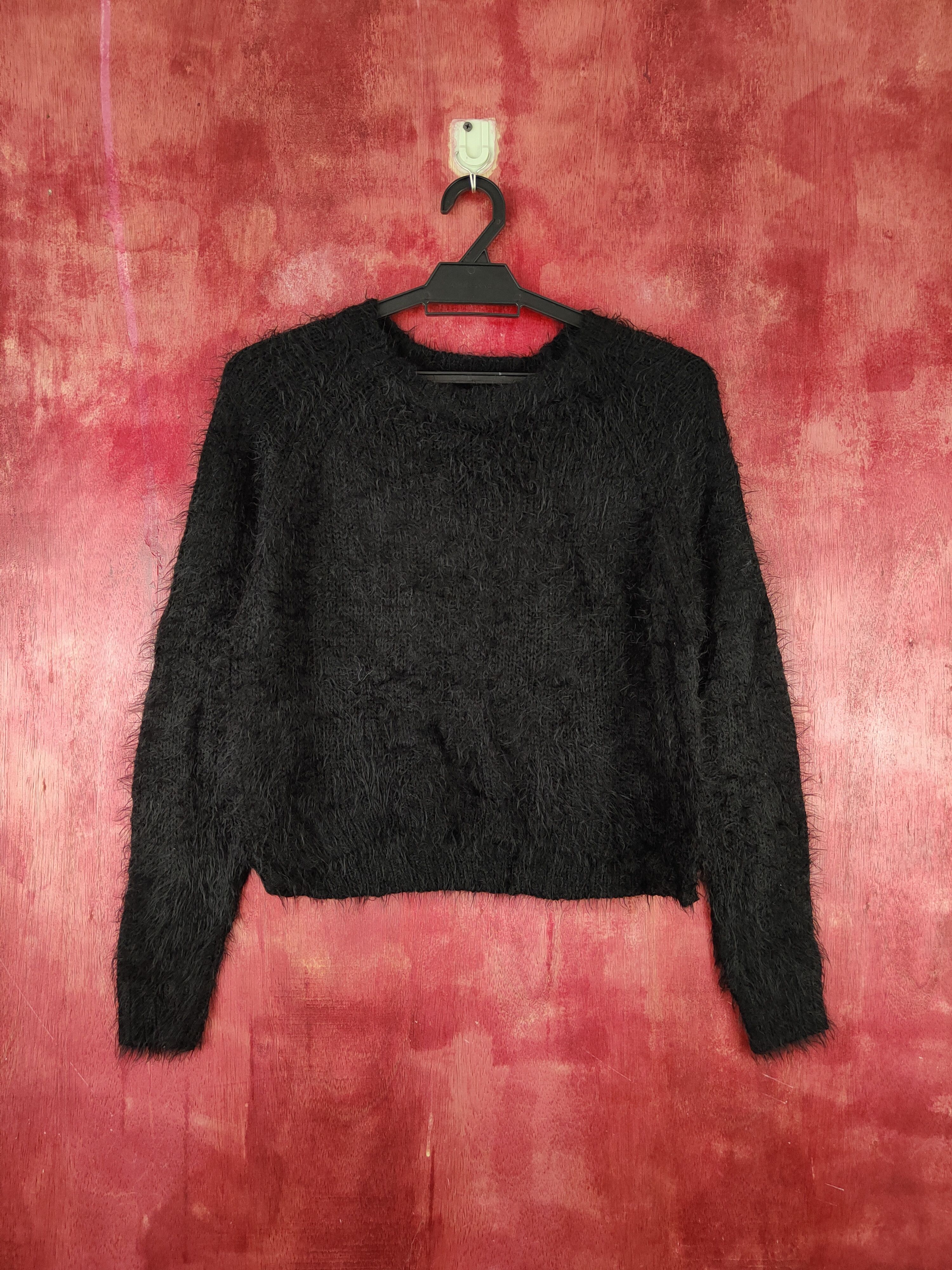 Japanese Brand × Vintage Topshop Black Shag Shaggy Fur Mohair Knitwear #S1911 Size S / US 4 / IT 40 - 1 Thumbnail