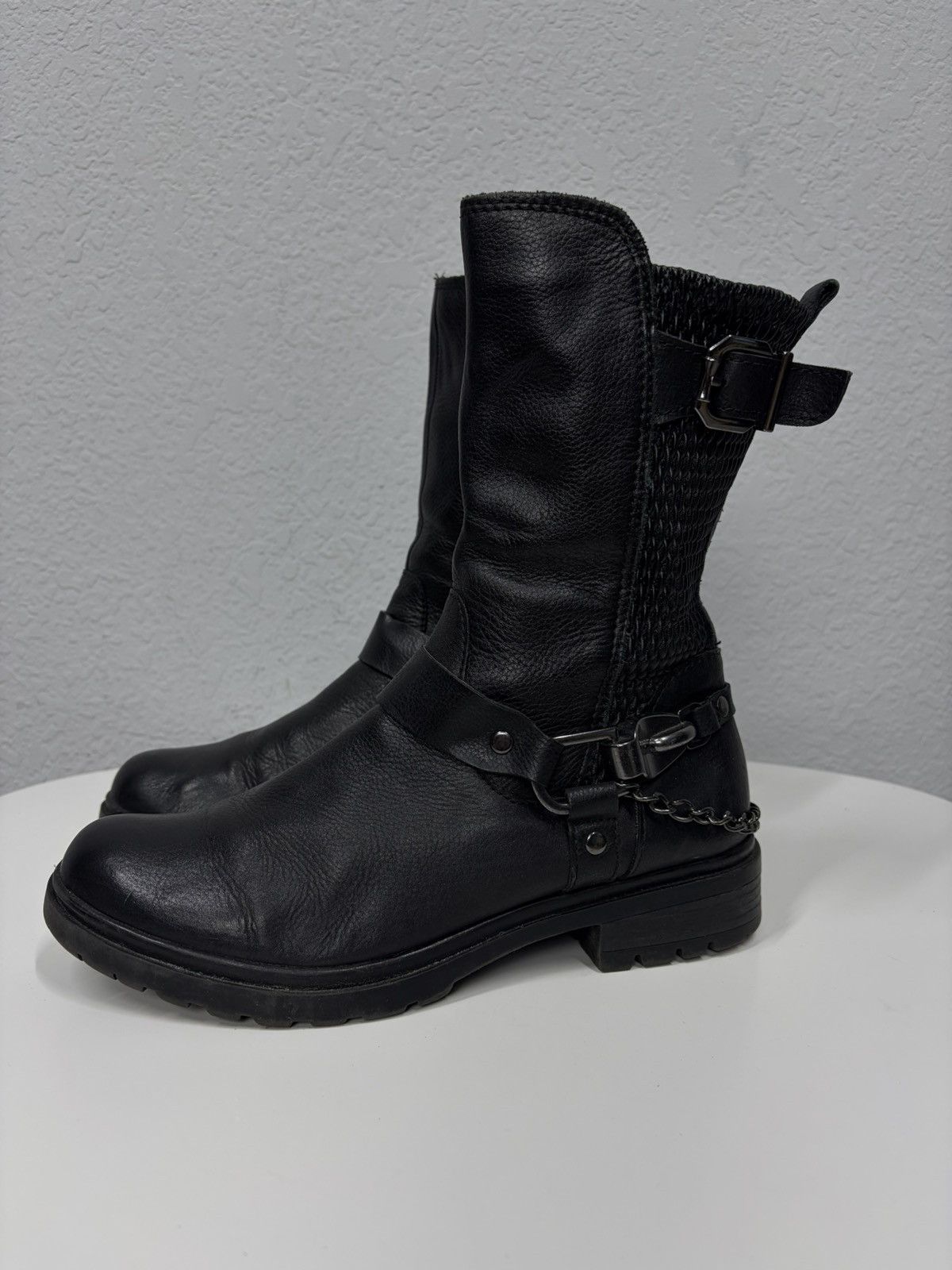 If Six Was Nine Vintage 00s Black Leather Side Zip Boots Guidi Marsell Style Size US 7 / EU 40 - 3 Thumbnail