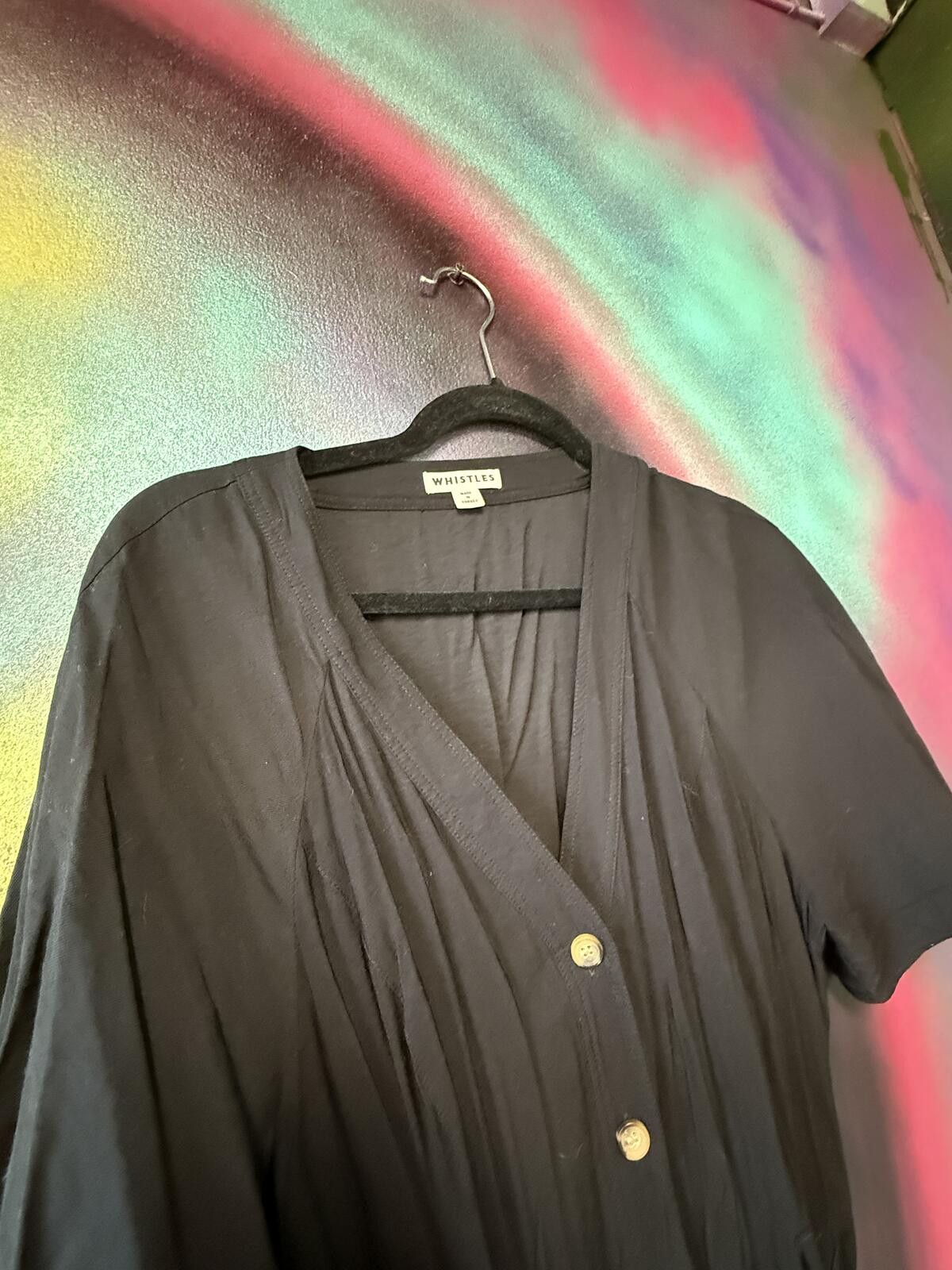 Other Whistles Black Anita Frill Sleeve Midi Dress - Size uk 16 Size XL / US 12-14 / IT 48-50 - 3 Thumbnail
