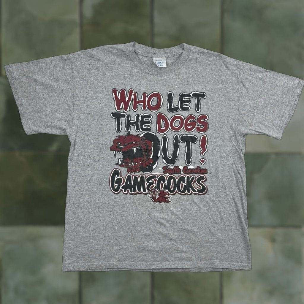 Vintage VINTAGE South Carolina Gamecocks T Shirt Men Large Gray Dog Y2K Sports Graphic Print Size US L / EU 52-54 / 3 - 1 Thumbnail