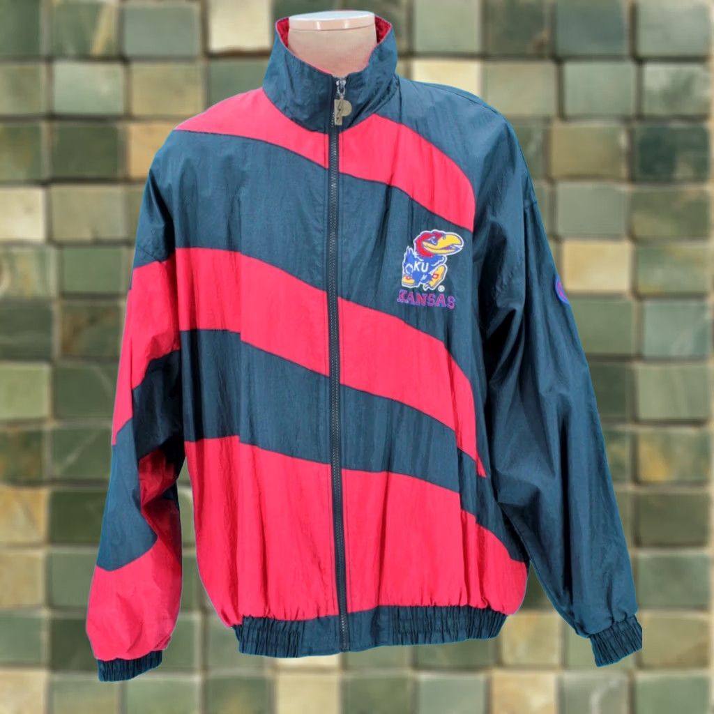 Pro Player Pro-player KU Jacket Shirt XL 1990s Nylon Blue Red Men’s VTG 90s Decade 1990s Sleeve 23.5" Measurements Extra Large Mens Size US XL / EU 56 / 4 - 1 Thumbnail