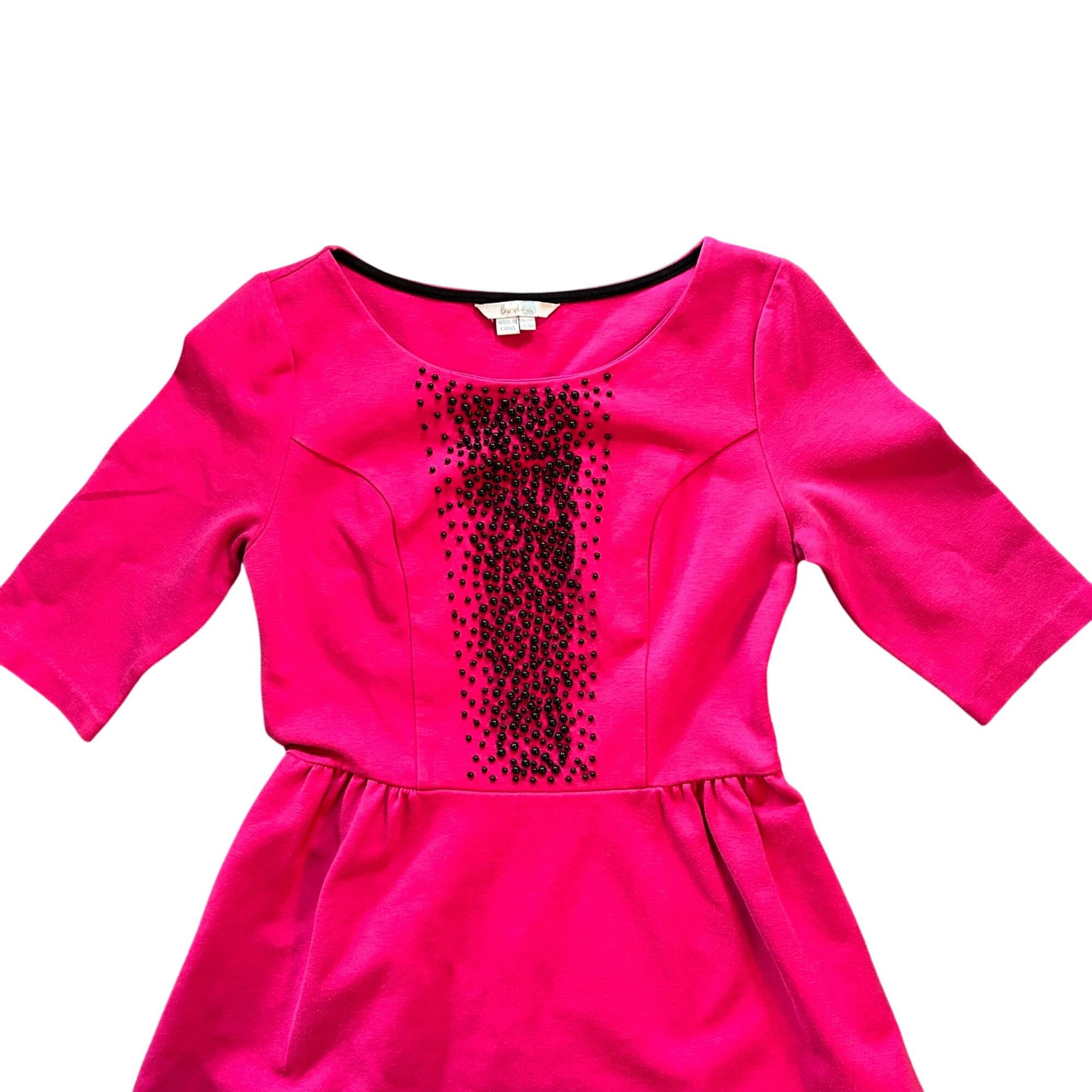 Boden Boden Fuchsia Hot Pink Beaded A- Line Isabella Dress 6 Size M / US 6-8 / IT 42-44 - 2 Thumbnail