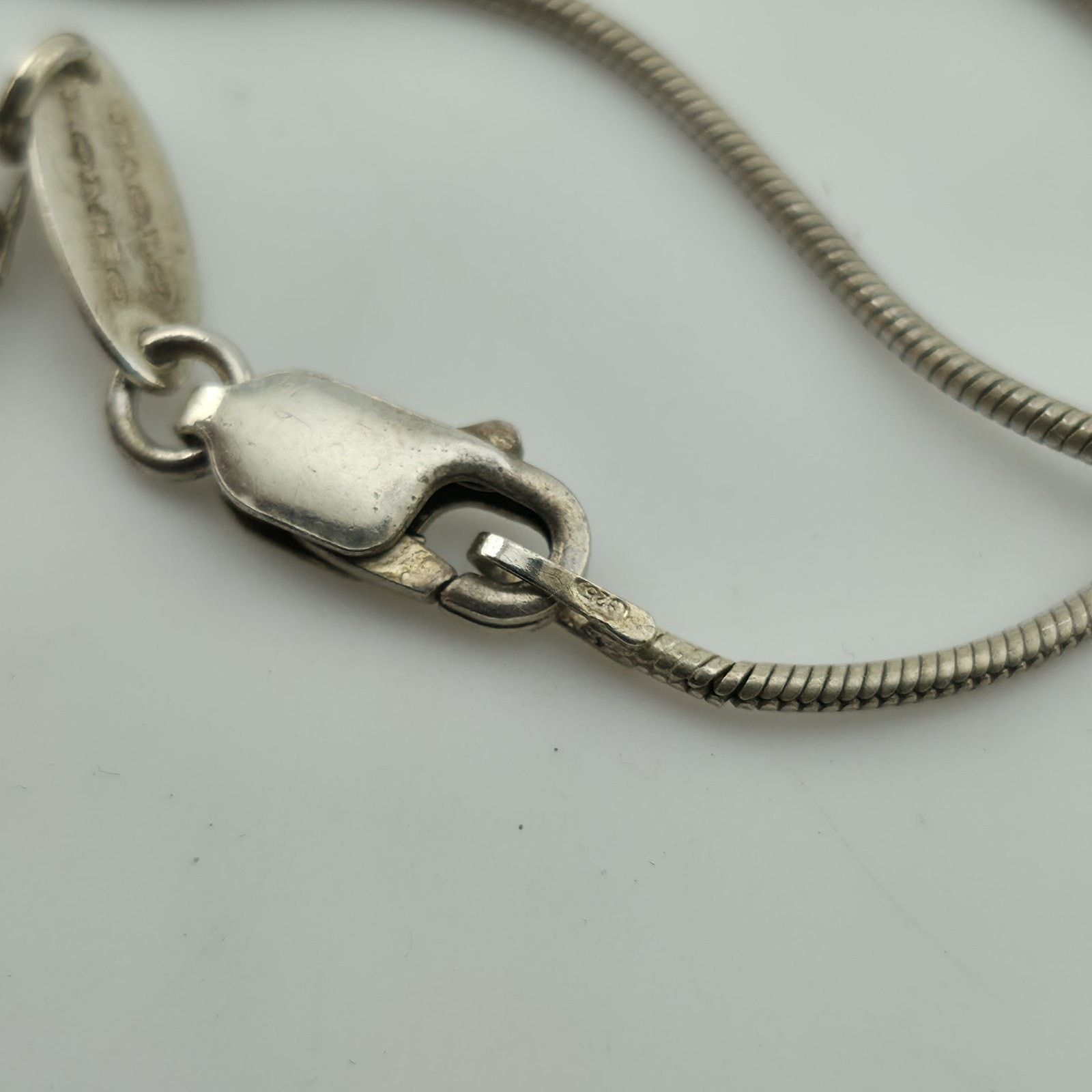 Other Paolo Romeo Sterling Silver Amber Heart Pendant Snake Chain Size ONE SIZE - 6 Thumbnail