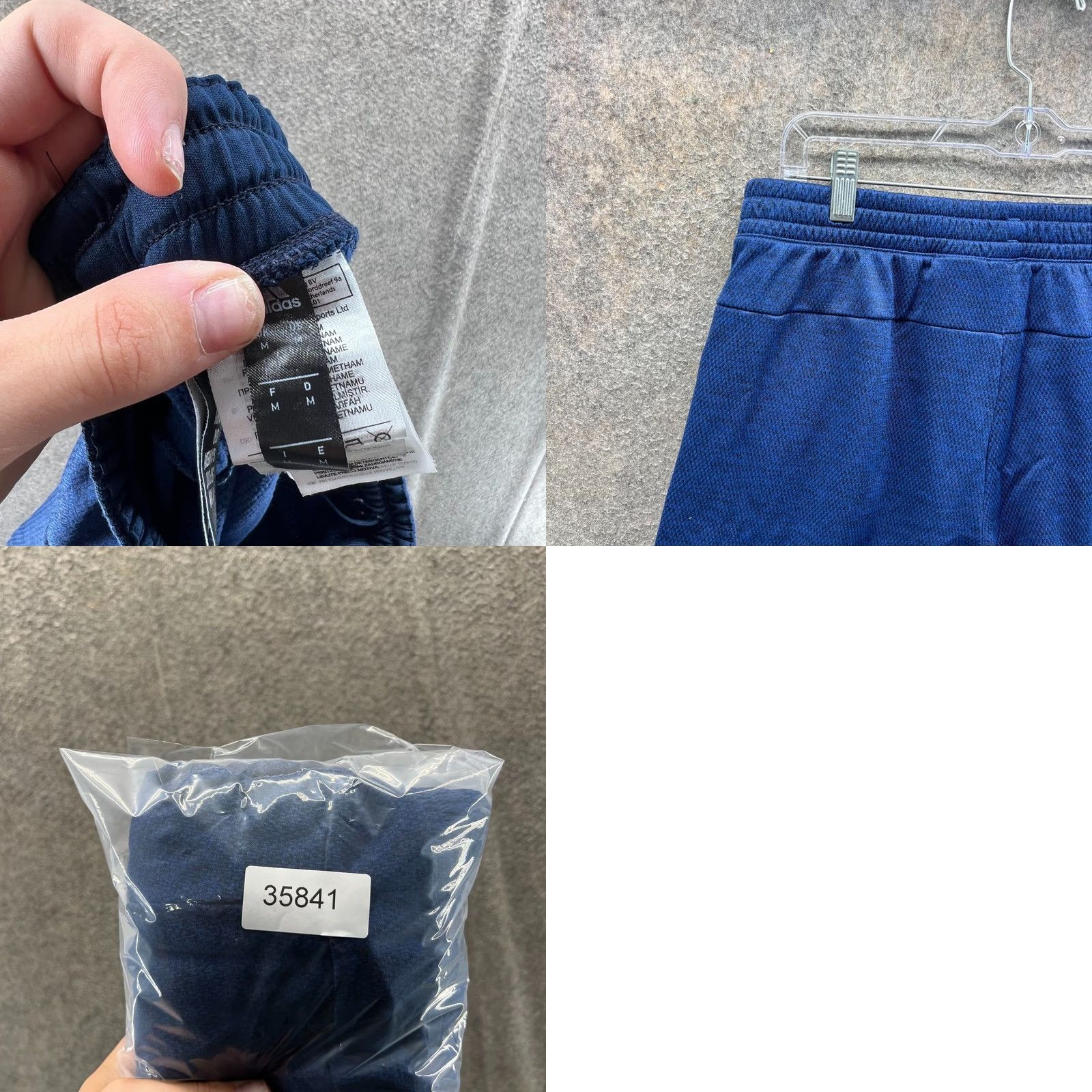 Adidas Adidas Shorts Mens Medium Blue Navy Athletic Trefoil Dazzel Elastic Waist Y2K Size US 31 - 8 Thumbnail