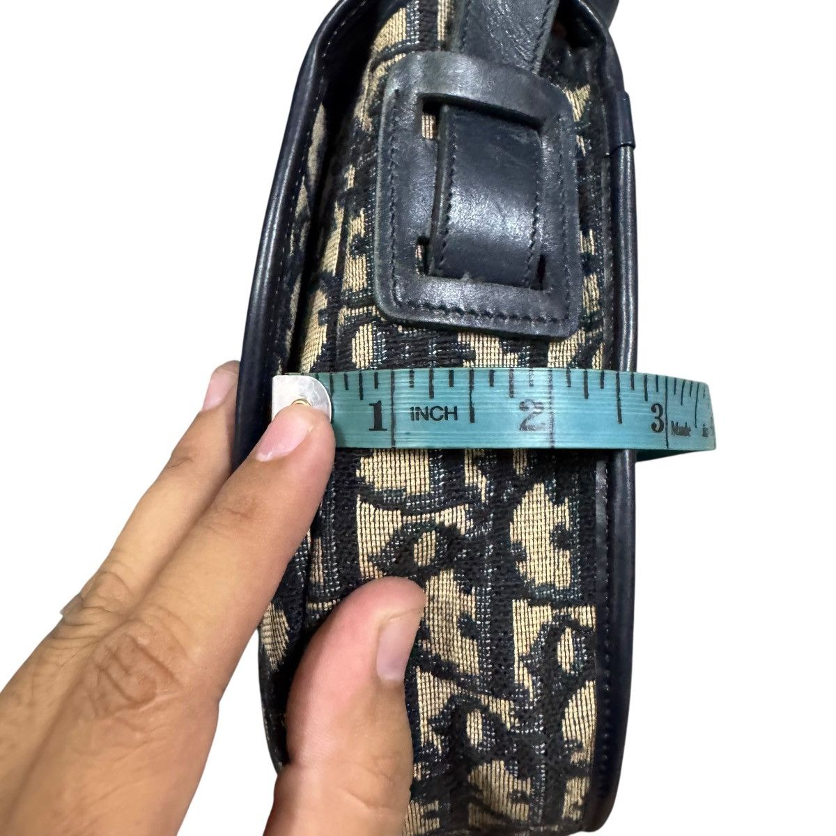 Dior Vtg🔥Christian Dior Trotter Canvas Shoulder Bag Navy Gold Size ONE SIZE - 23 Thumbnail