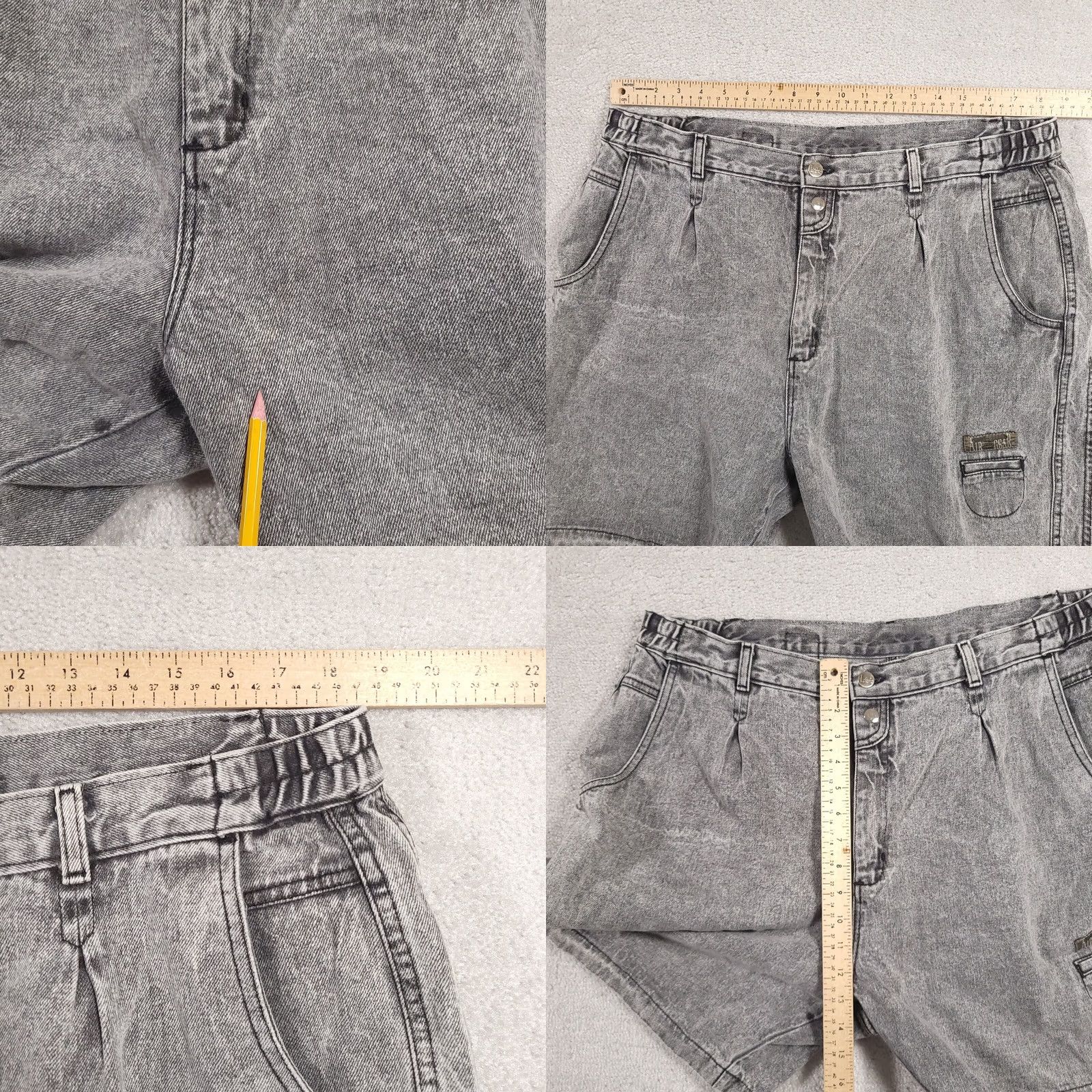 Lee VINTAGE Lee Airgear Denim Shorts Women's W38 High Rise Acid Wash 7" Inseam; 80s; Gray; Regular; Summer, Spring, Fall; Mens/Womens Size 26" / US 2 / IT 38 - 8 Thumbnail