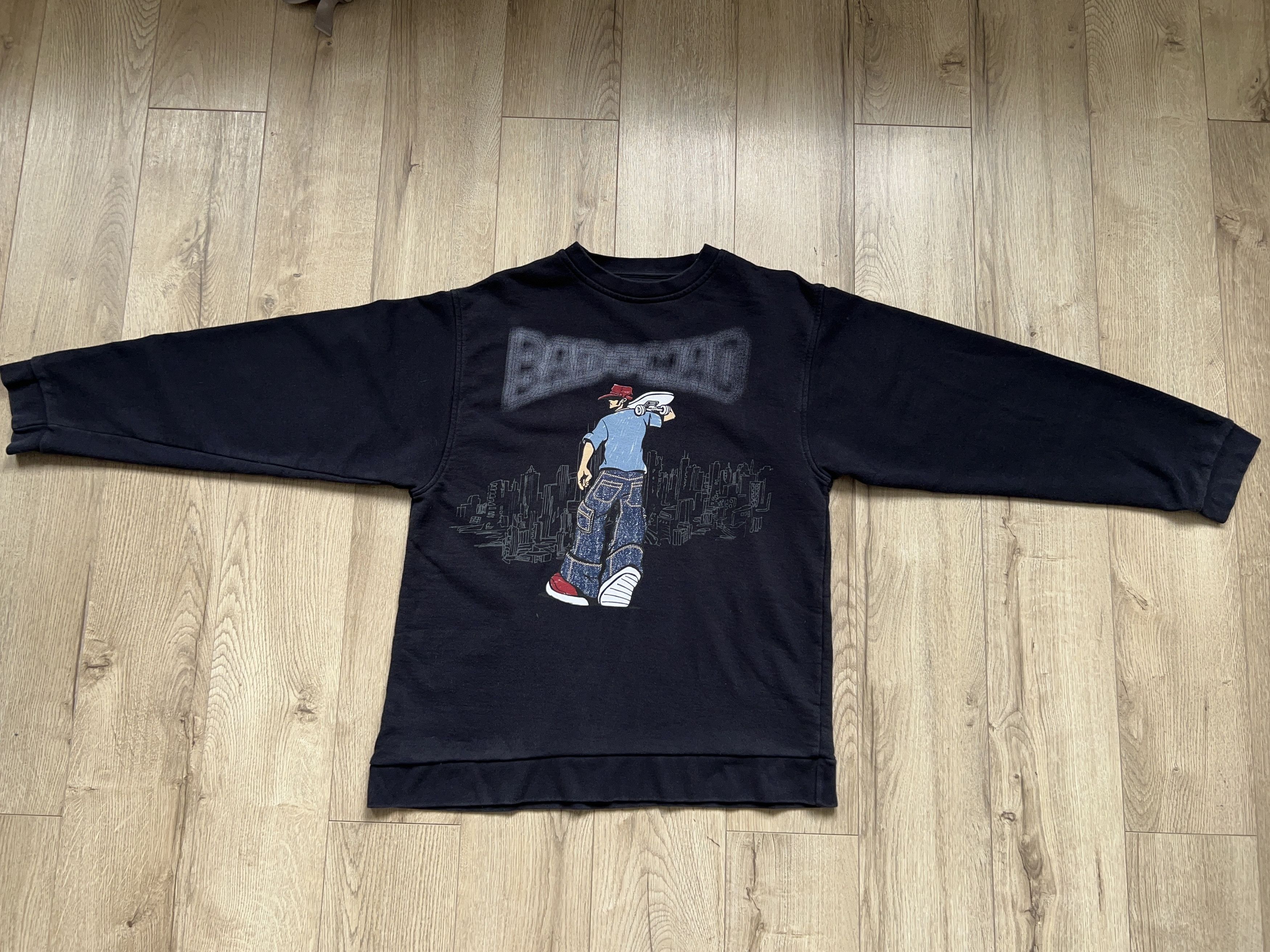 Vintage Mens BAD+MAD Hardwear Skate Y2K Sweatshirt Pullover Size M Size US M / EU 48-50 / 2 - 5 Thumbnail