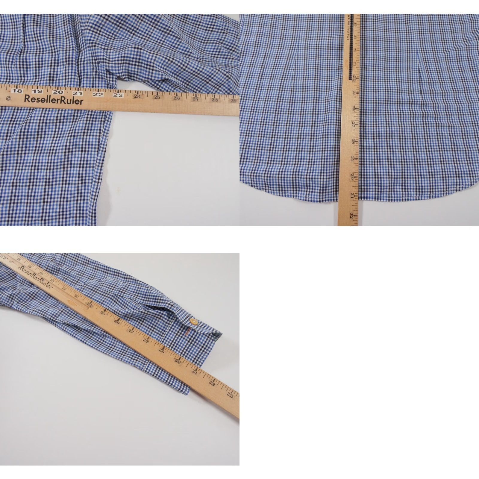 Paul Smith VINTAGE Paul Smith Men's Button Up Shirt Long Sleeve Check Cotton Blue 16" Collared Size US L / EU 52-54 / 3 - 8 Thumbnail