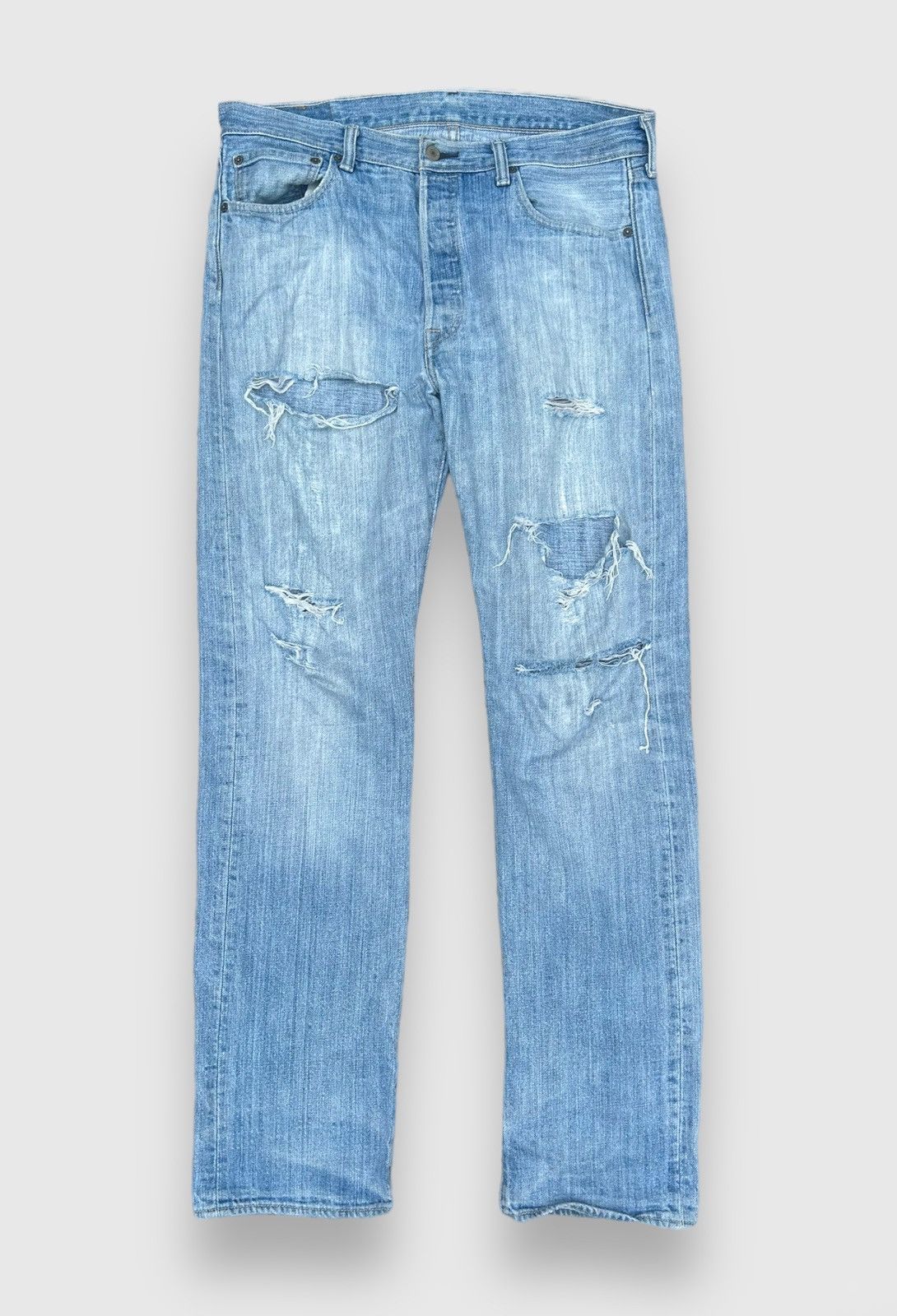 Levi's × Levi's Vintage Clothing Distressed Vintage Levi’s 501s 34X34 Size US 34 / EU 50 - 1 Thumbnail