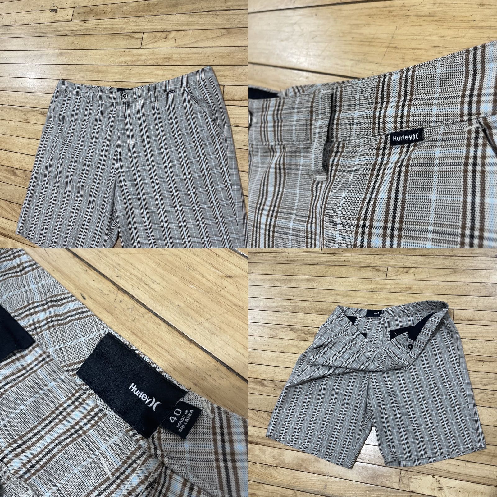 Hurley VINTAGE Hurley Shorts Men 40 Brown Plaid Beachy Light Preppy Y2k Streetwear Chino Size US 40 / EU 56 - 9 Thumbnail