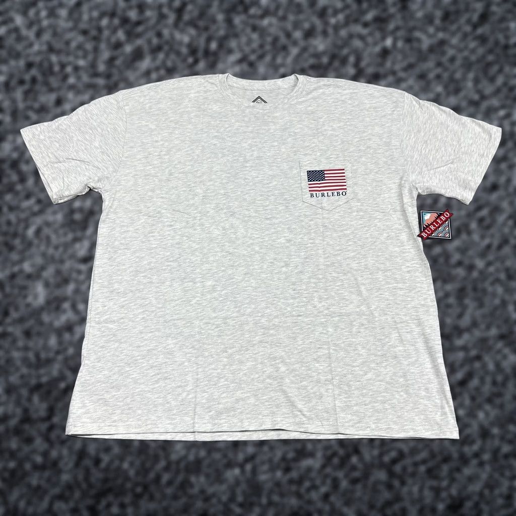 Vintage Burlebo Shirt Mens 2XL Gray Party Like W Reagan JFK Flag Pocket Tee USA Casual Size US XXL / EU 58 / 5 - 1 Thumbnail