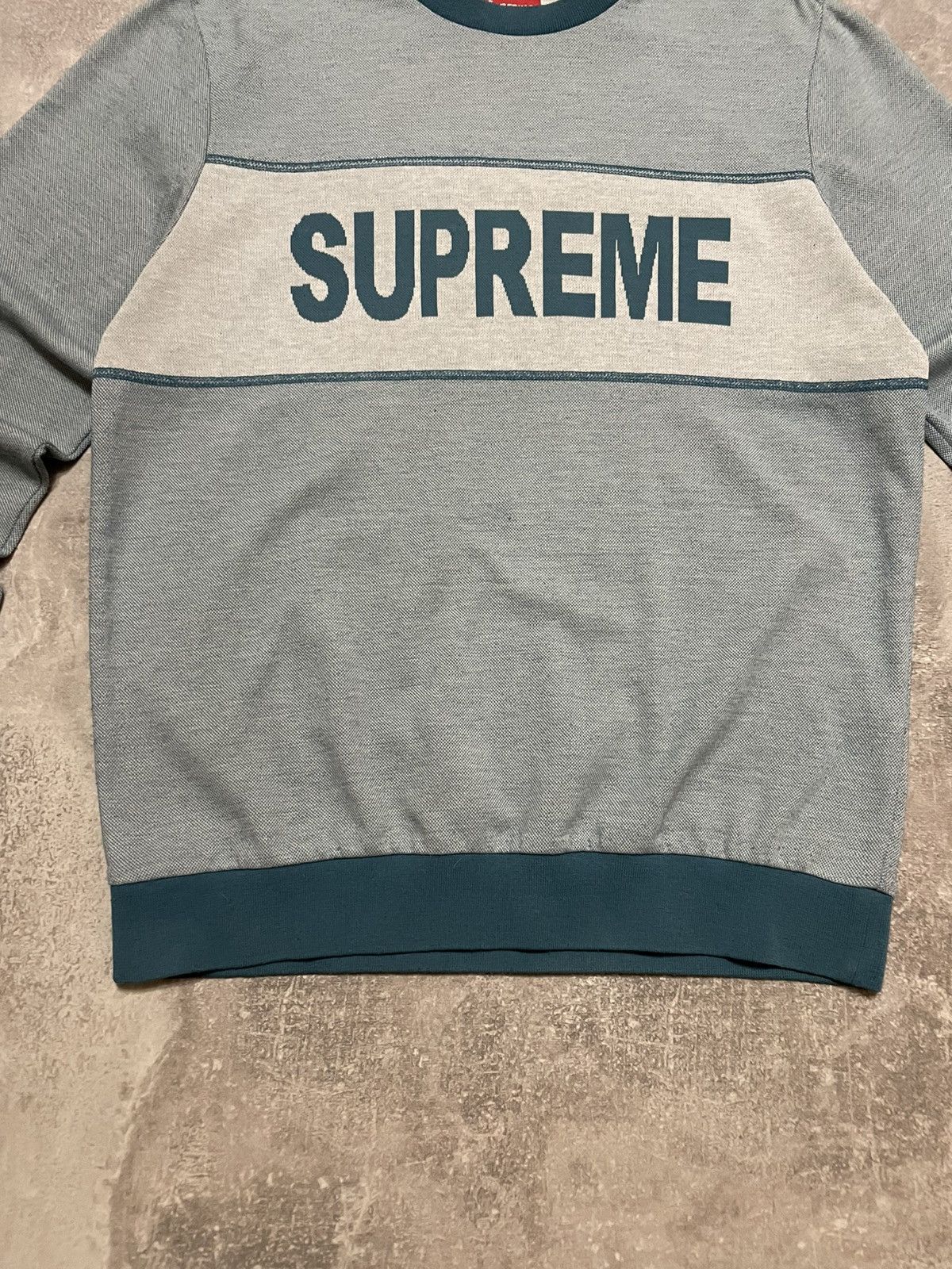 Supreme Supreme Tonal Stripe Logo Crewneck Light Sweater Size US M / EU 48-50 / 2 - 5 Thumbnail