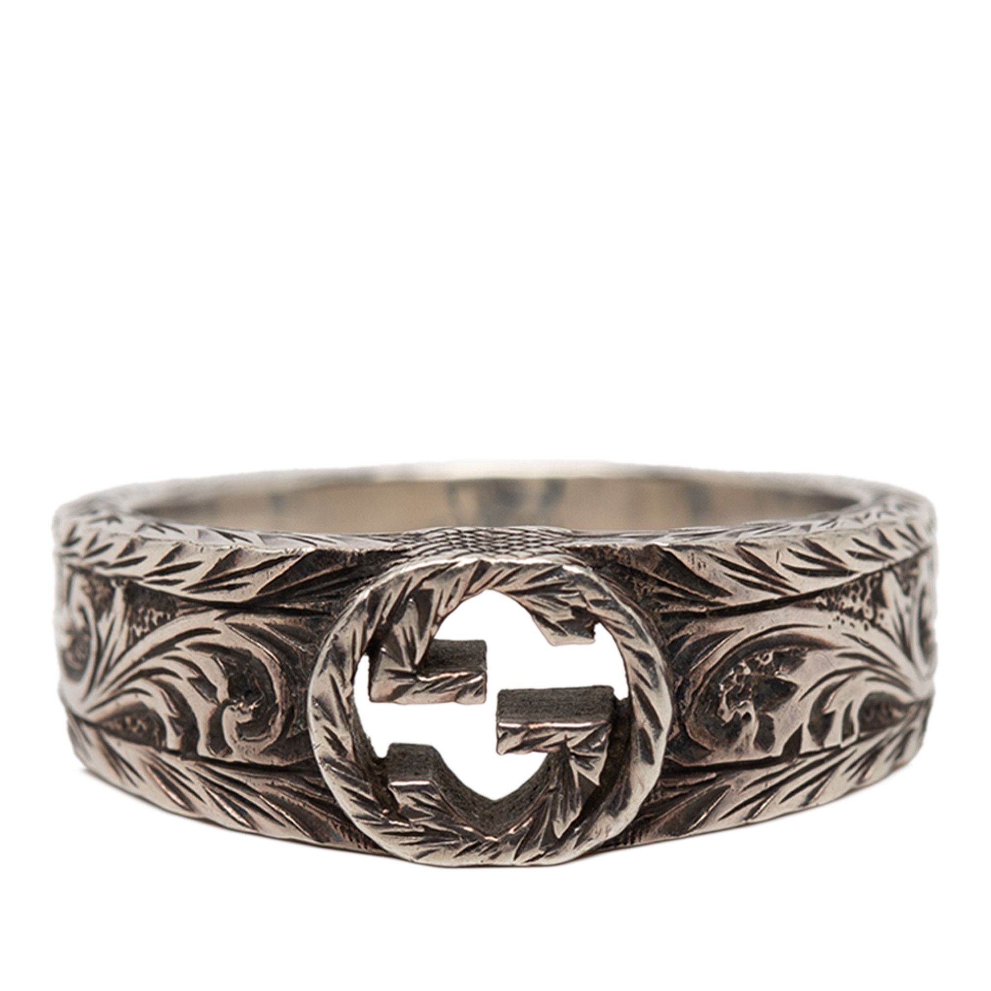 Gucci Gucci Sterling Silver Interlocking G Arabesque Ring Size ONE SIZE - 1 Thumbnail