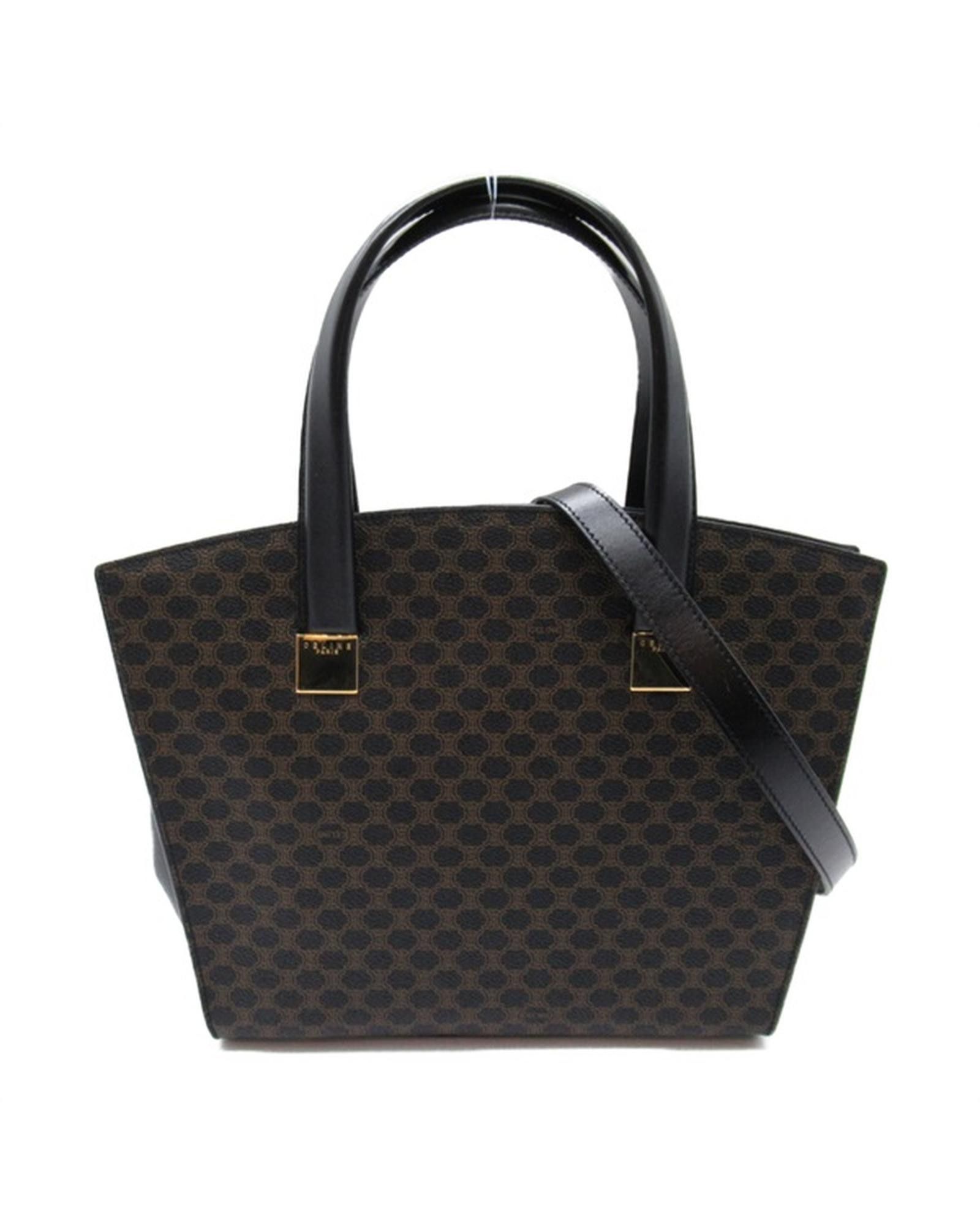 image of Celine Canvas Top Handle Tote Bag In Black, Women's