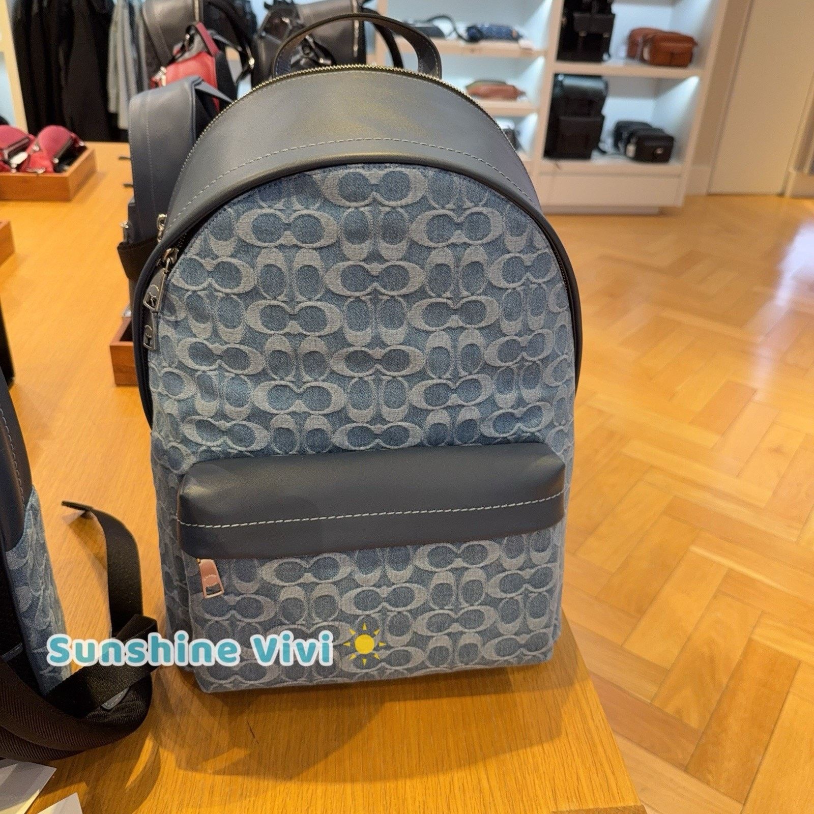 Coach NWT Coach Taylor Backpack Signature Denim CDF23 Silver/Denim Size ONE SIZE - 6 Thumbnail