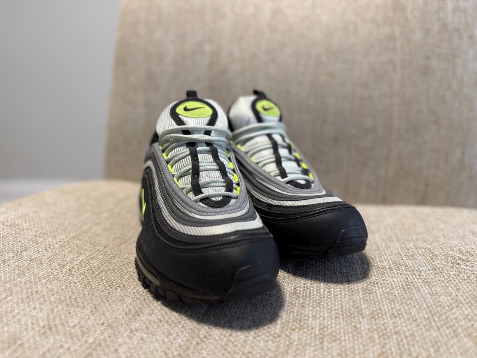 Nike Nike Air Max 97 Icons Mens Neon Green Sneakers Shoes Black Size US 8.5 / EU 41-42 - 5 Thumbnail
