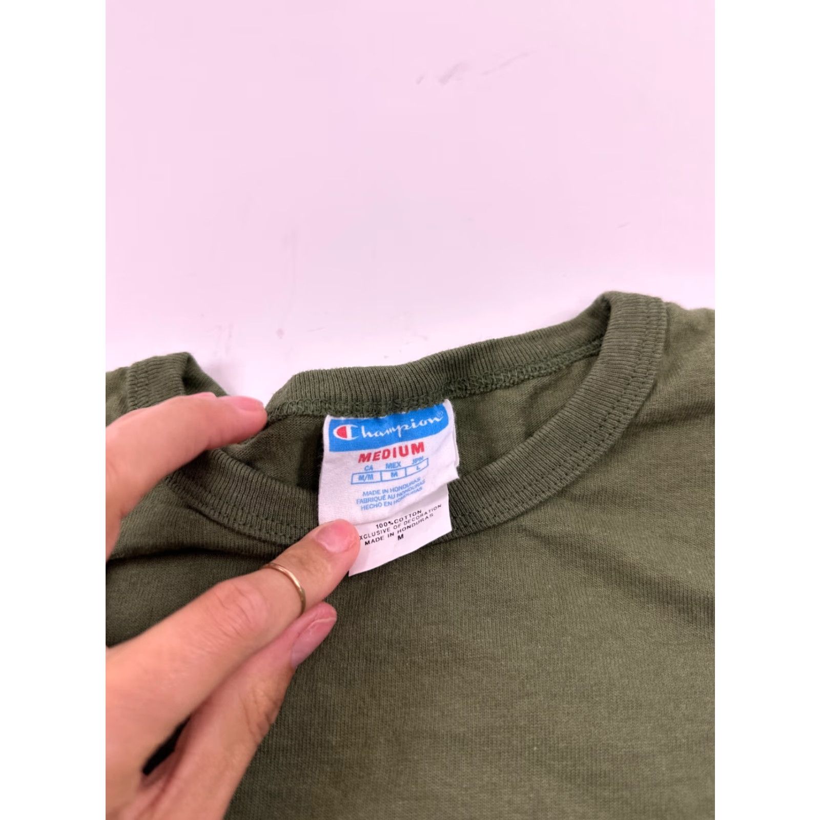 Champion Champion Shirt Mens Medium Green Long Sleeve Crew Neck Pullover Tee Size US M / EU 48-50 / 2 - 3 Thumbnail