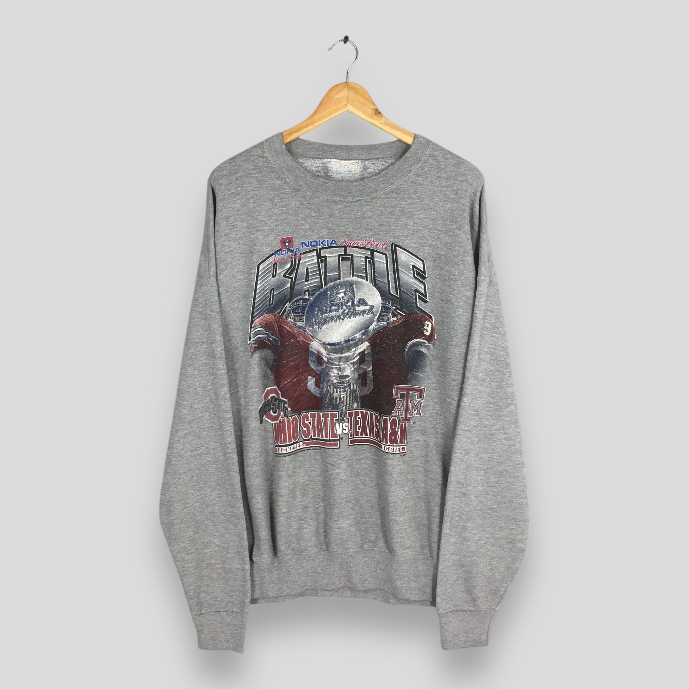 NCAA × Vintage Vintage OSU Buckeyes Vs Texas A&M Aggies Sweatshirt 3XLarge Size US XXL / EU 58 / 5 - 1 Thumbnail