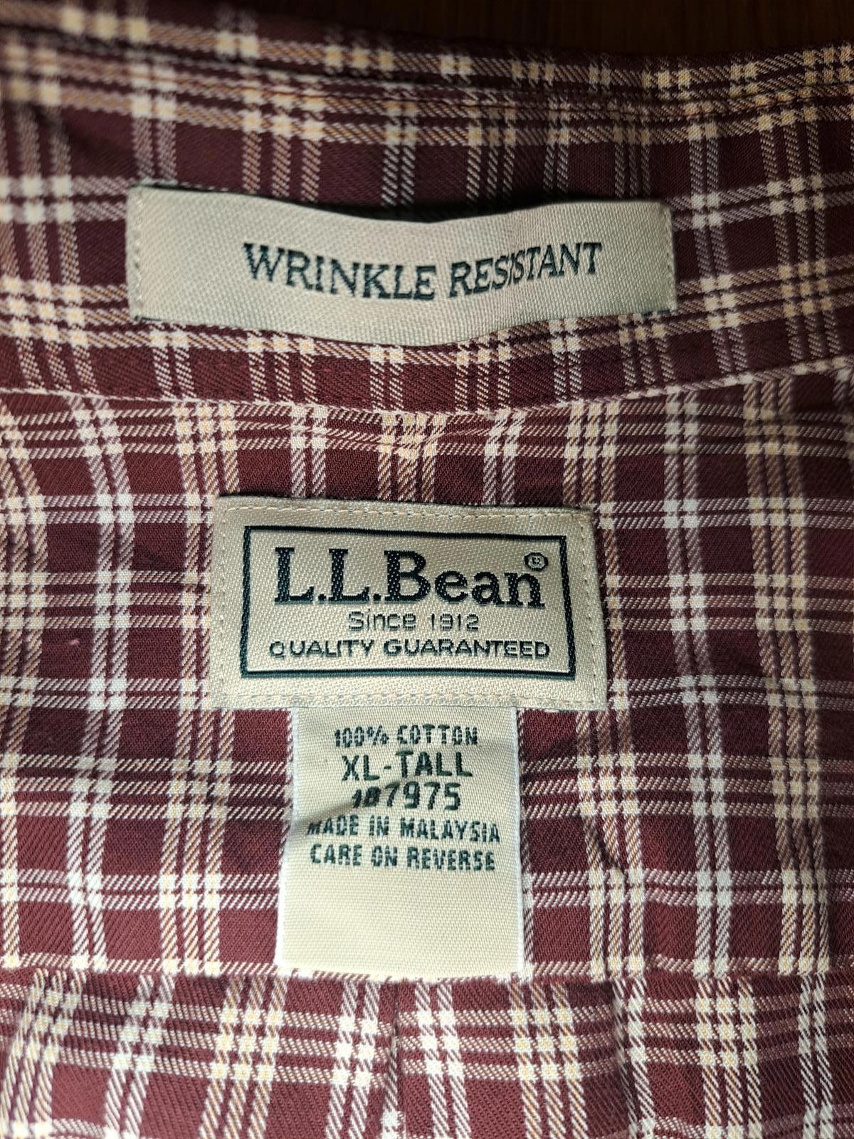 L.L. Bean LL Bean Button Up Dress Shirt Mens XLT Red Plaid 100% Cotton Size US XL / EU 56 / 4 - 2 Thumbnail