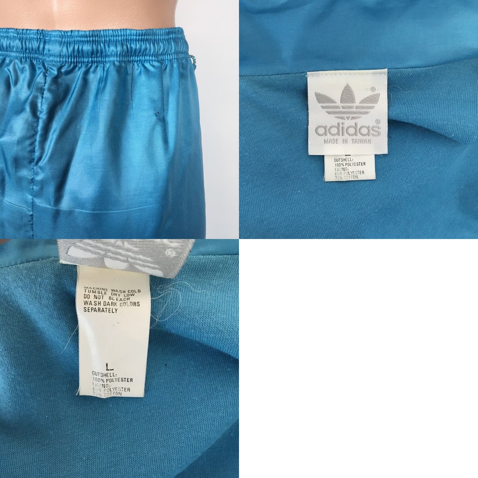 Adidas VINTAGE Adidas Trefoil Track Suit Windbreaker TEAL 80s Large Taiwan Womens Shiny Size L / US 10 / IT 46 - 10 Thumbnail