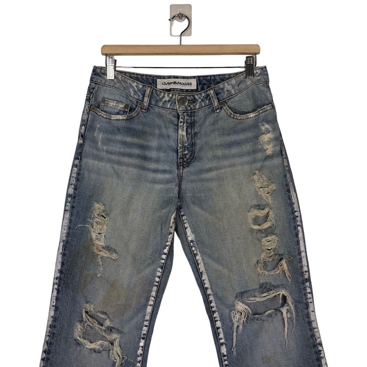 Japanese Brand VINTAGE DENIM JEANS DISTRESSED DESIGN JAMBANGEE ISSEYMIYAKE Size US 30 / EU 46 - 4 Thumbnail