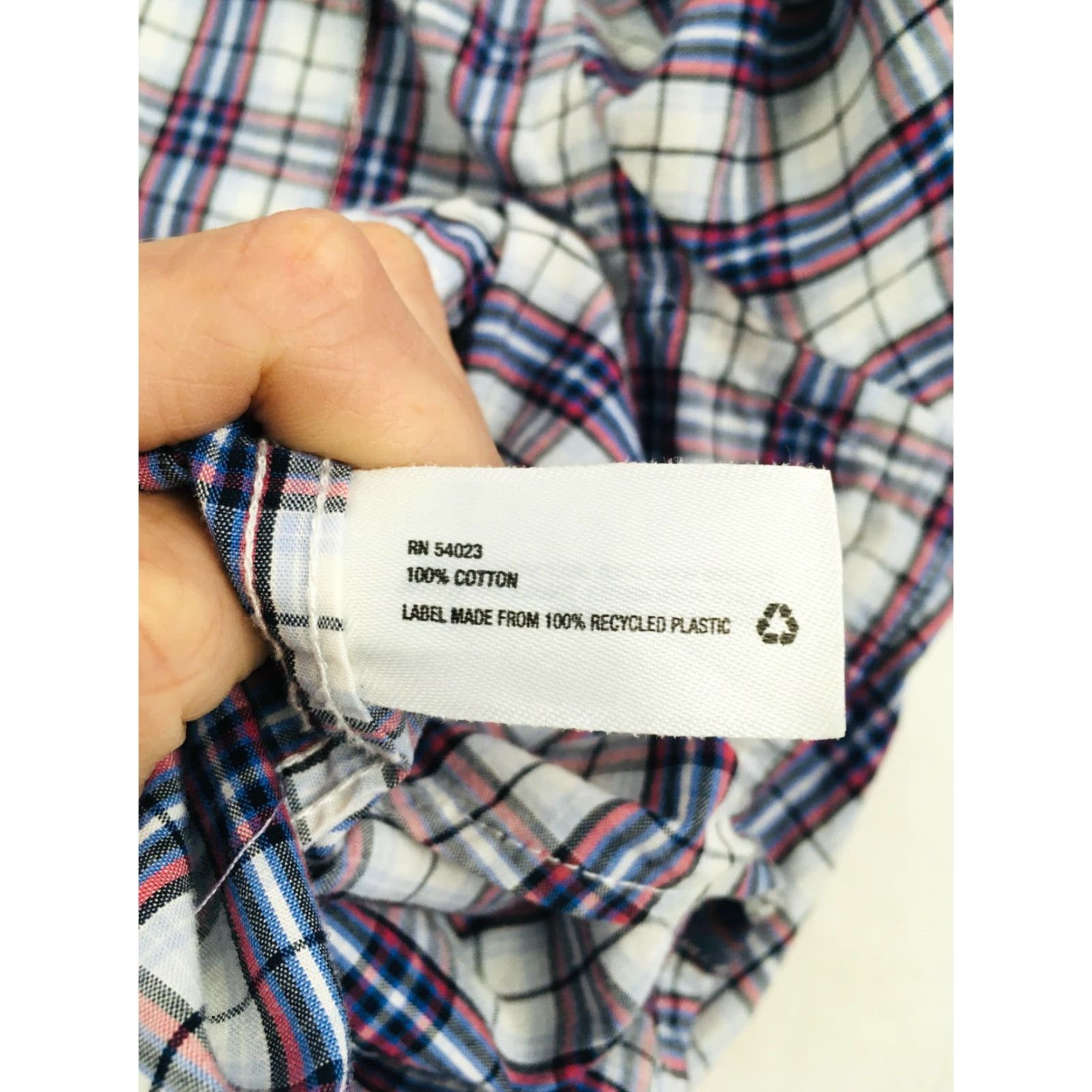 Gap Gap Shirt Men’s Large White Blue Red Long Sleeve Slim Fit Plaid Button Up Size US L / EU 52-54 / 3 - 5 Thumbnail