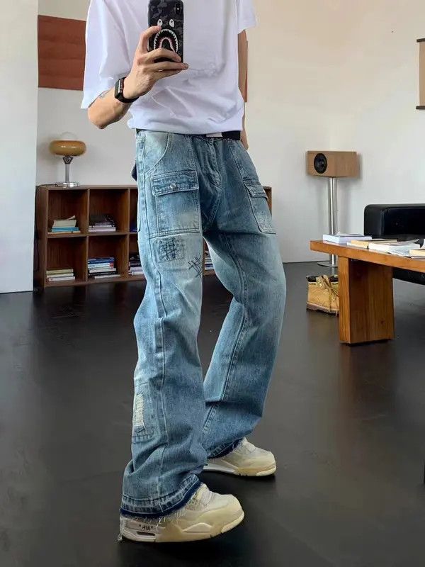 VIBE High street washed distressed casual bootcut jeans Size US 32 / EU 48 - 3 Thumbnail