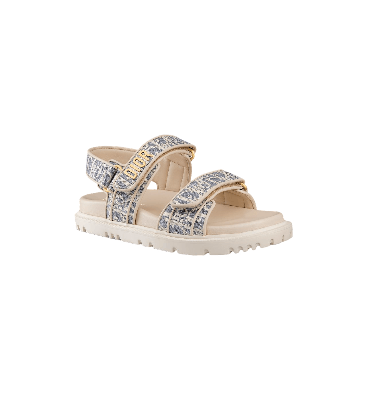 DIOR Dioract $1350 Blue/Ecru Sandals New & Authentic