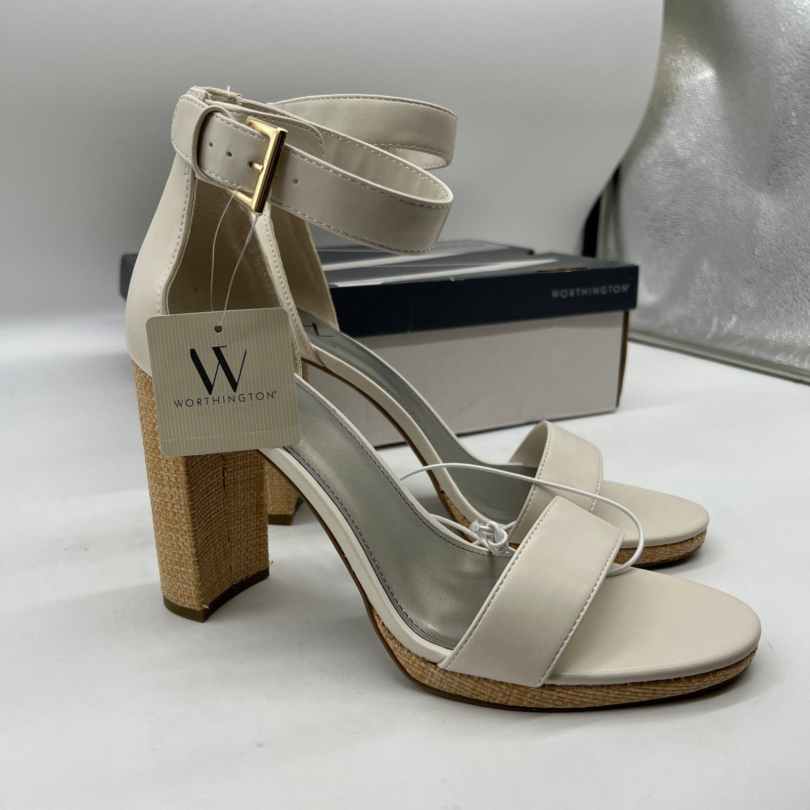 Other Worthington Womens Lynch Heeled Sandals Ivory Size US 11 / IT 41 - 3 Thumbnail