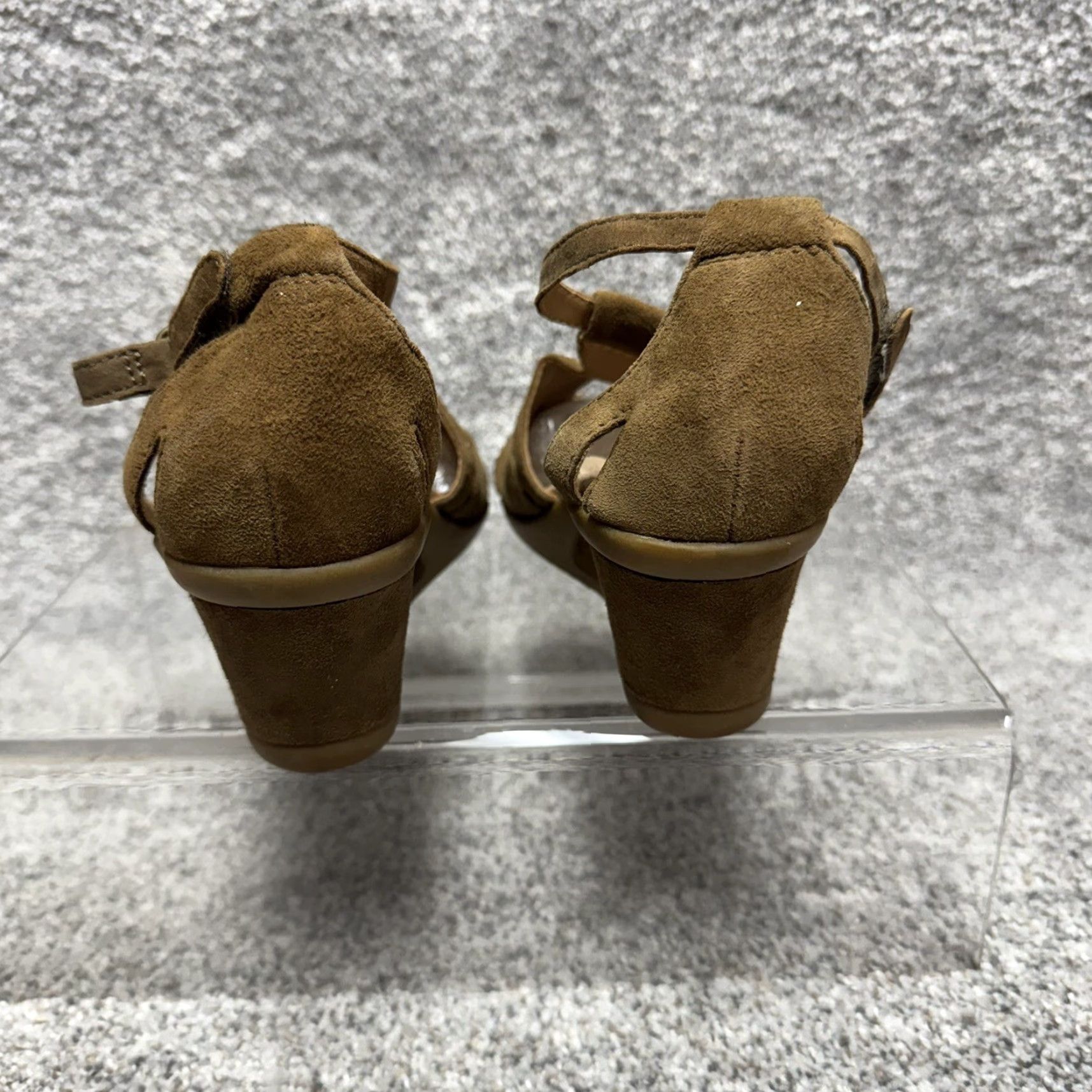 Vintage VINTAGE Earth Sandals Womens 7 Leather Suede Wedge Heel Y2K Cushioned Sustainable Casual Sandal Brown 90s Bohemian Retro Women Size US 7 / IT 37 - 3 Thumbnail