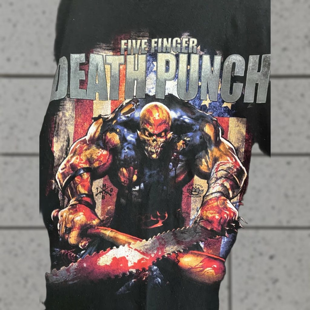Vintage Five Finger Death Punch Shirt L Mens Black Short Sleeve Cotton Crew Neck Rock Metal Logo Size US L / EU 52-54 / 3 - 1 Thumbnail