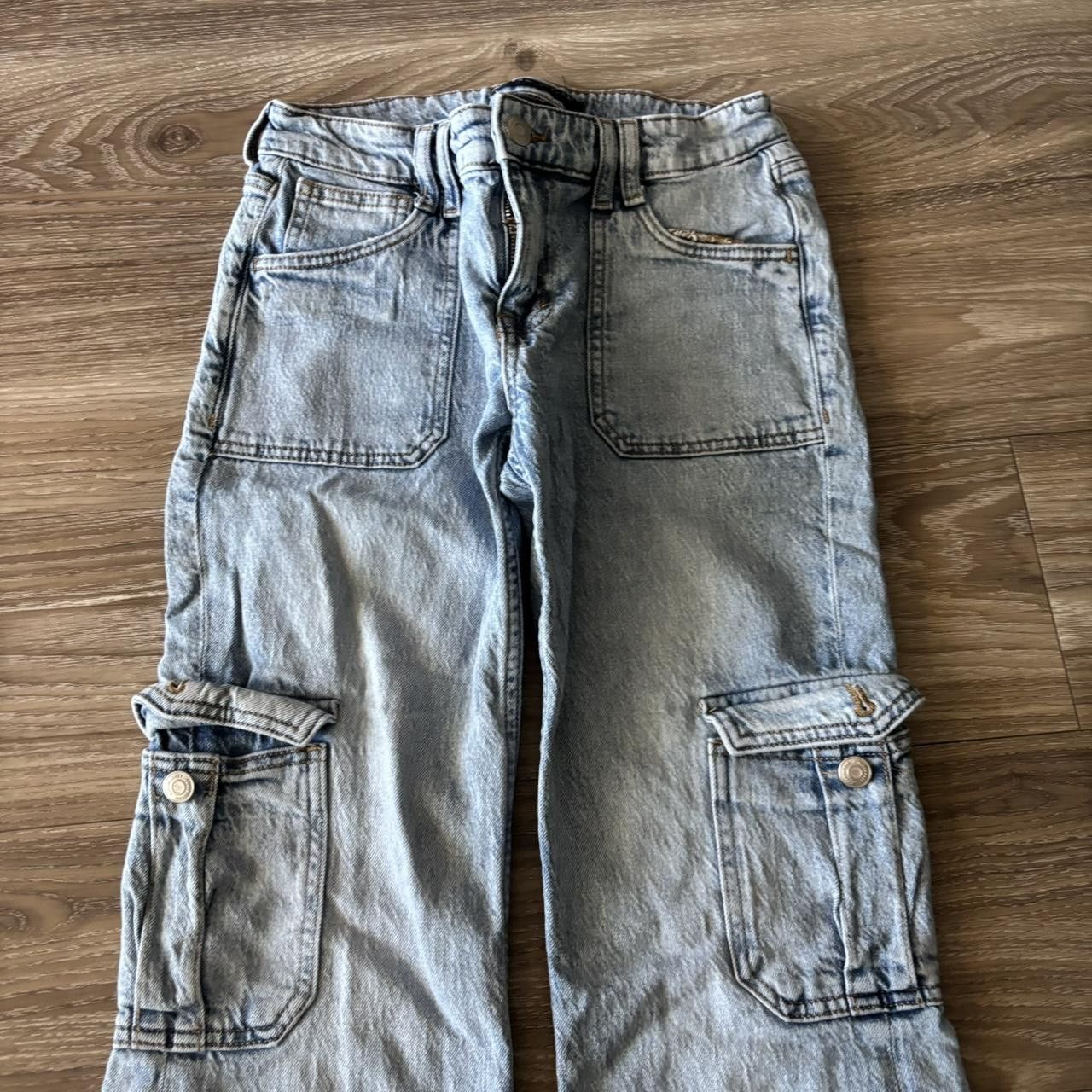 Aeropostale Crazy Vintage Y2K/2000s Aeropostale Mid Rise Flare Cargo Denim Jeans! Size 27" / US 4 / IT 40 - 3 Thumbnail
