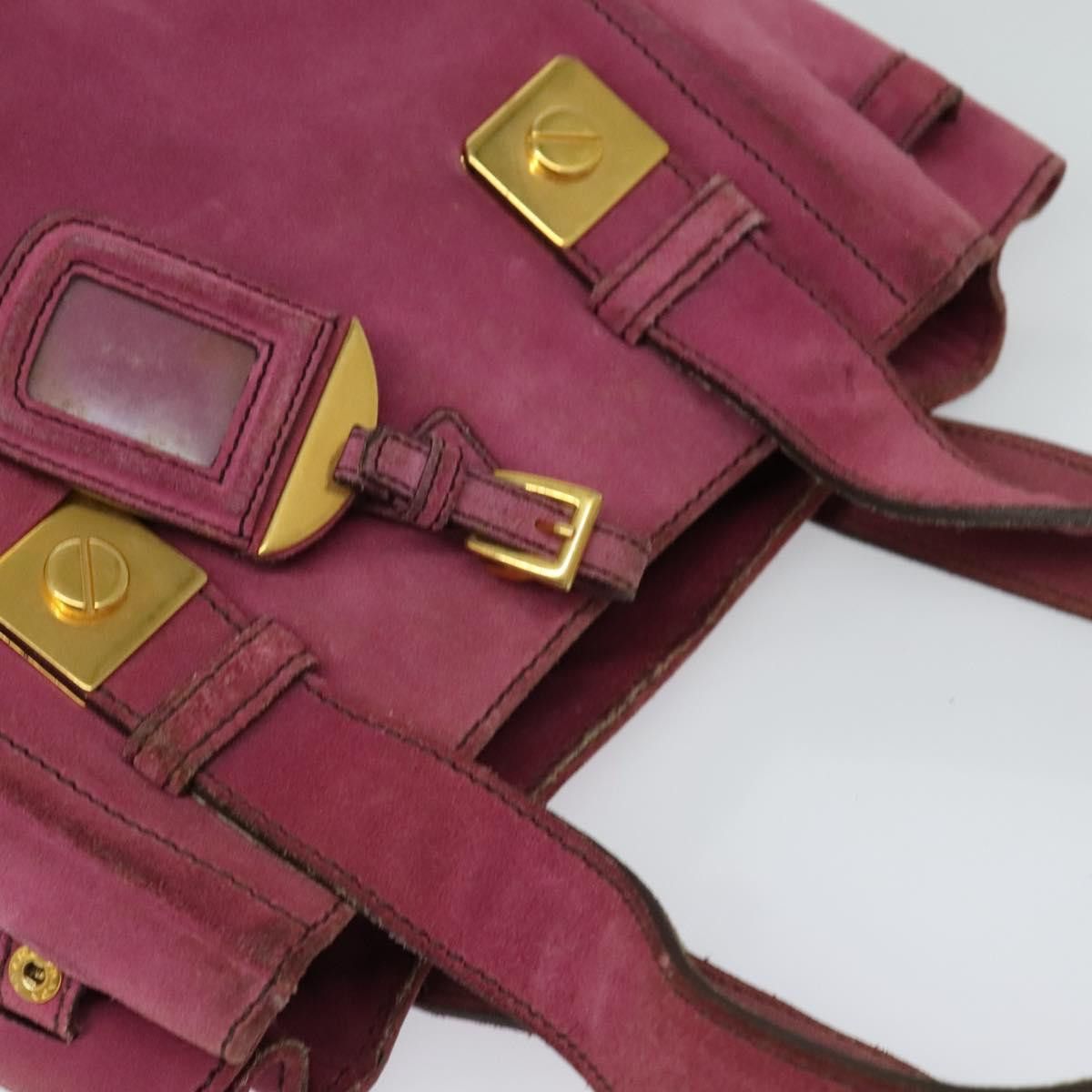 Prada PRADA Hand Bag Suede Pink Size ONE SIZE - 6 Thumbnail