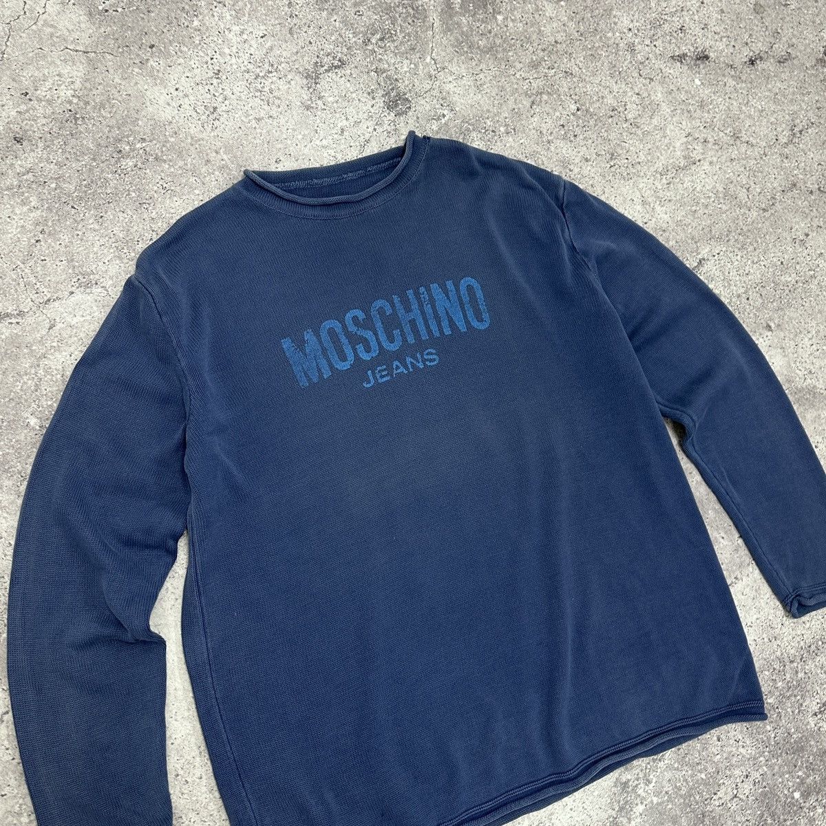 Moschino Vintage 90s Moschino Washed Faded knitted sweater y2k hype Size US XL / EU 56 / 4 - 3 Thumbnail