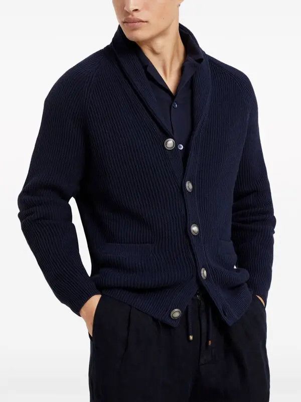 Brunello Cucinelli Cardigan in Navy Size US L / EU 52-54 / 3 - 1 Thumbnail