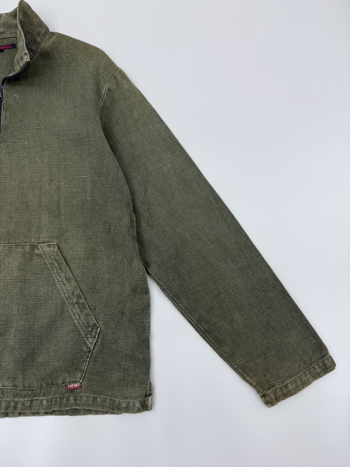 Blue Blue Japan GAIJIN MADE Handwoven Hemp Halfzip Anorak Jumper Jacket Size US M / EU 48-50 / 2 - 2 Thumbnail