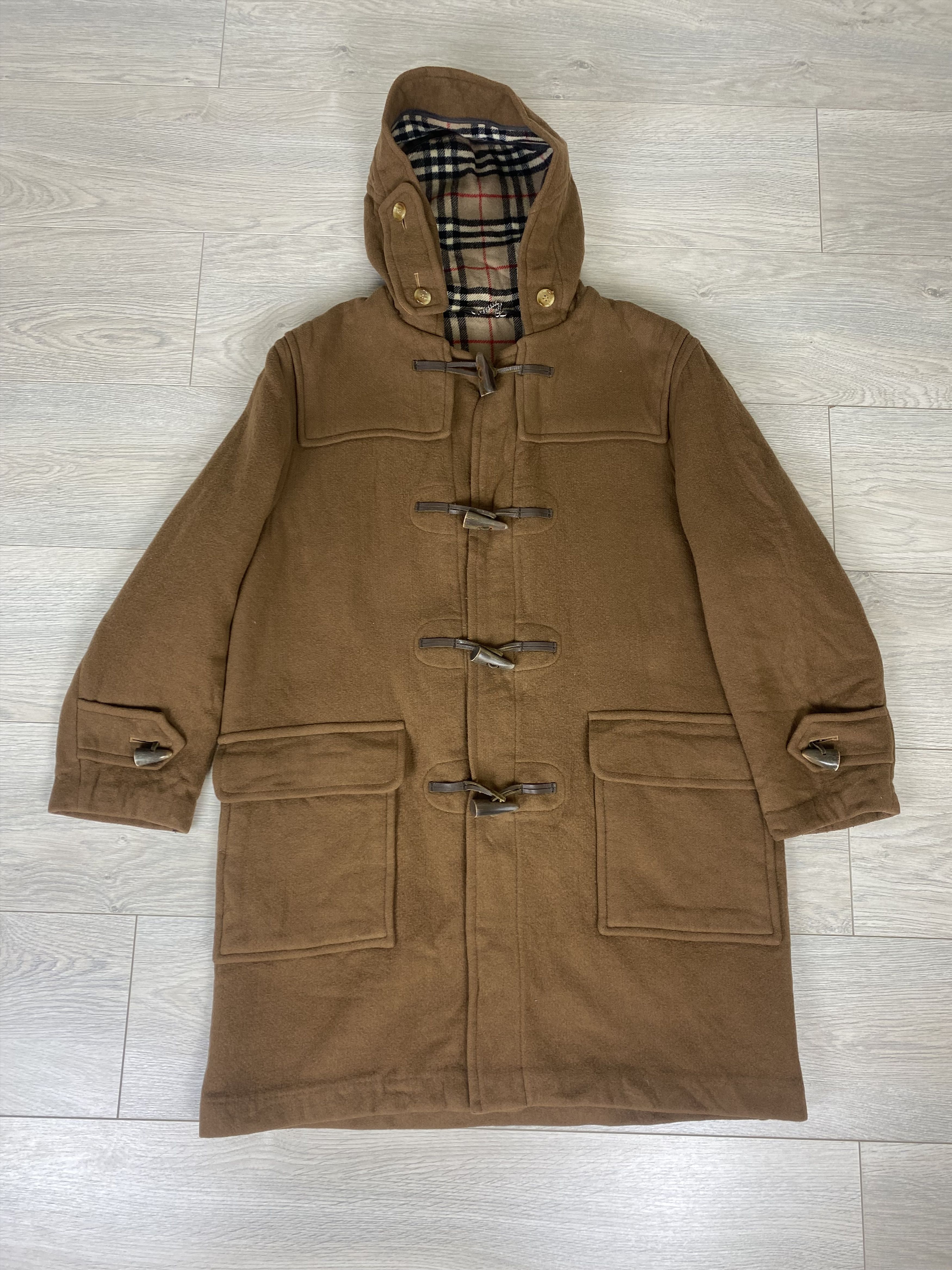 Burberry Vintage Nova Check Wool Duffle Coat