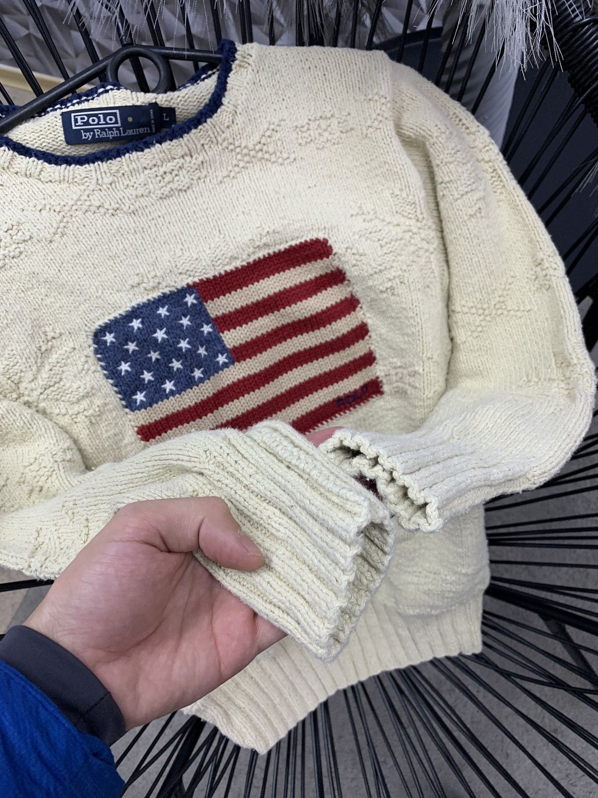Polo Ralph Lauren × Ralph Lauren RALPH LAUREN KNITTED USA LOGO SWEATER JUMPER Size L / US 10 / IT 46 - 5 Thumbnail