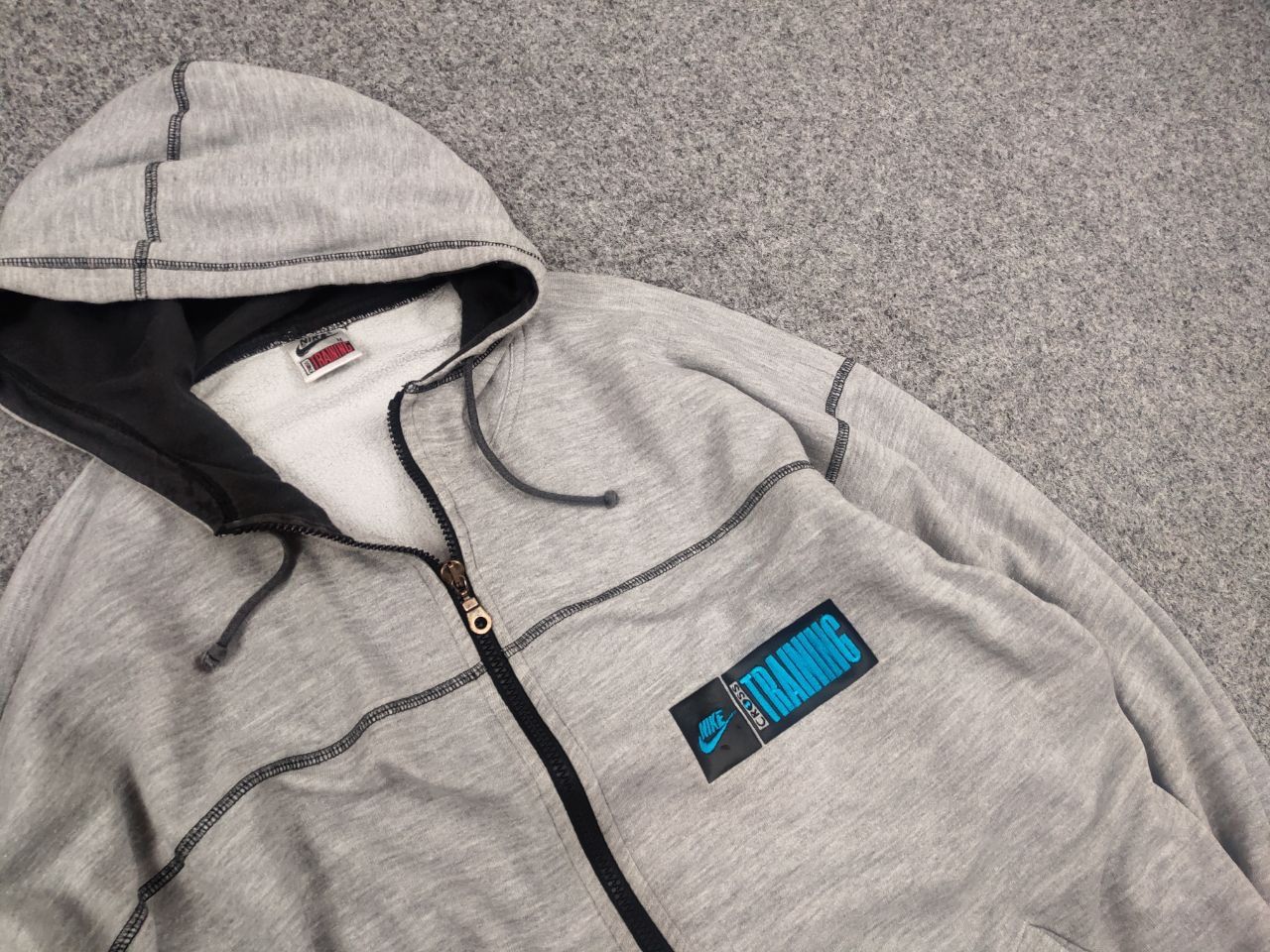 Nike Vintage 90's Nike cross training Logo Zip up Gray Hoodie Size US L / EU 52-54 / 3 - 4 Thumbnail