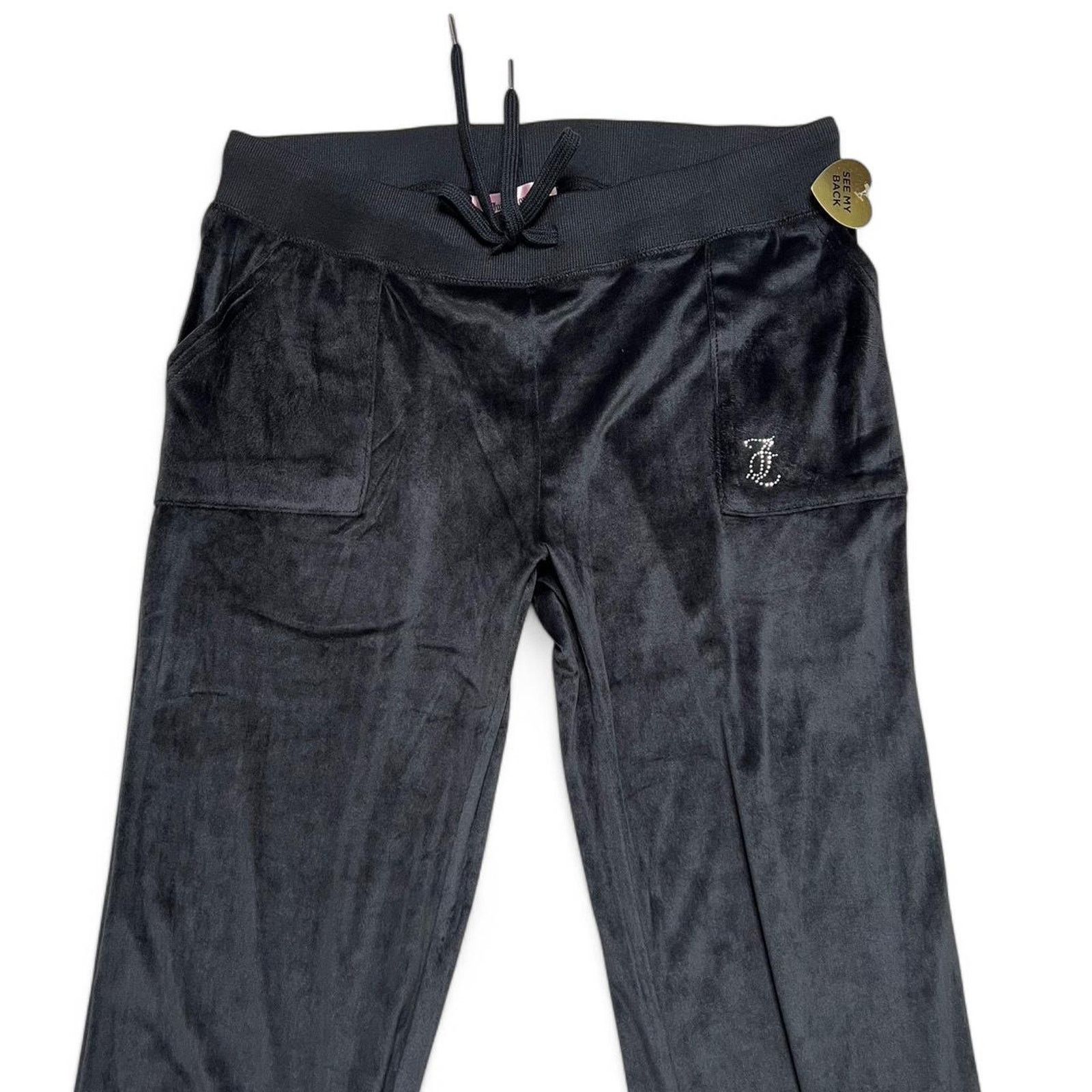 Juicy Couture Juicy Couture Black Bling Velour Y2K Sweatpants NWT - M Size 28" / US 6 / IT 42 - 5 Thumbnail