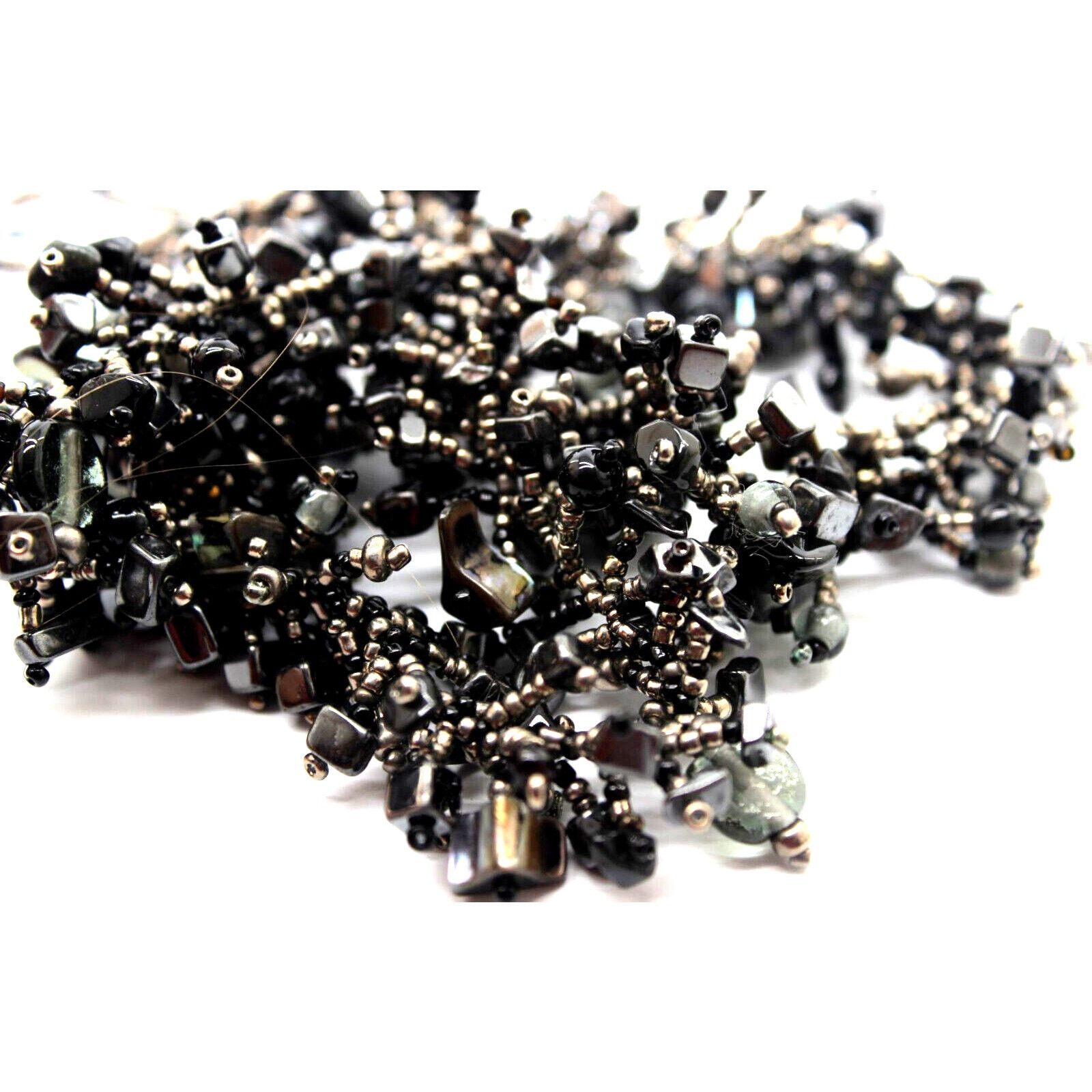 Other Black Onyx Abalone Nugget Bib Necklace • Golden • Iridescent Size ONE SIZE - 4 Thumbnail