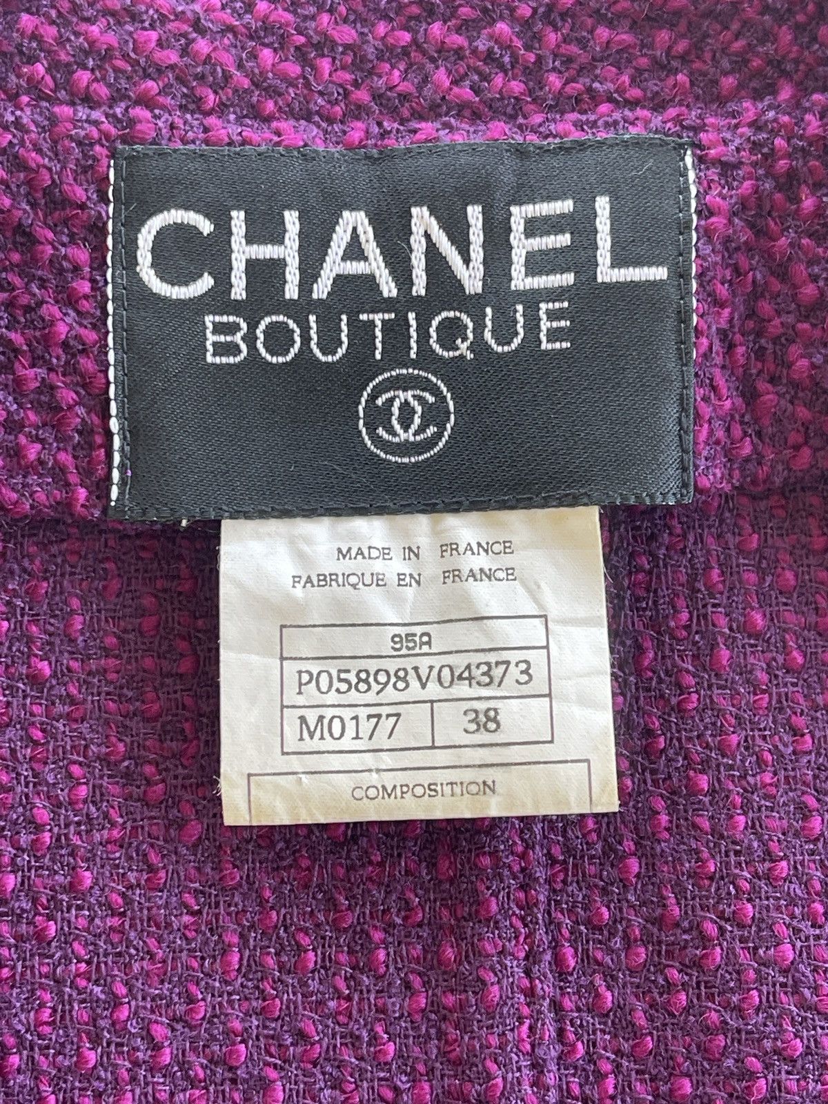 Chanel FW1995 Chanel Open Front Textured Tweed Cardigan Size S / US 4 / IT 40 - 8 Thumbnail