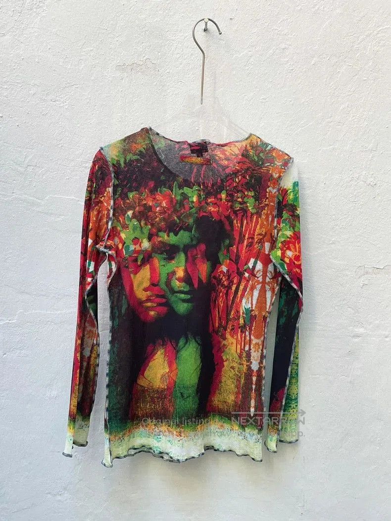 Jean Paul Gaultier Jean Paul Gaultier Mesh Cardigan with Floral Print. Size US M / EU 48-50 / 2 - 6 Thumbnail