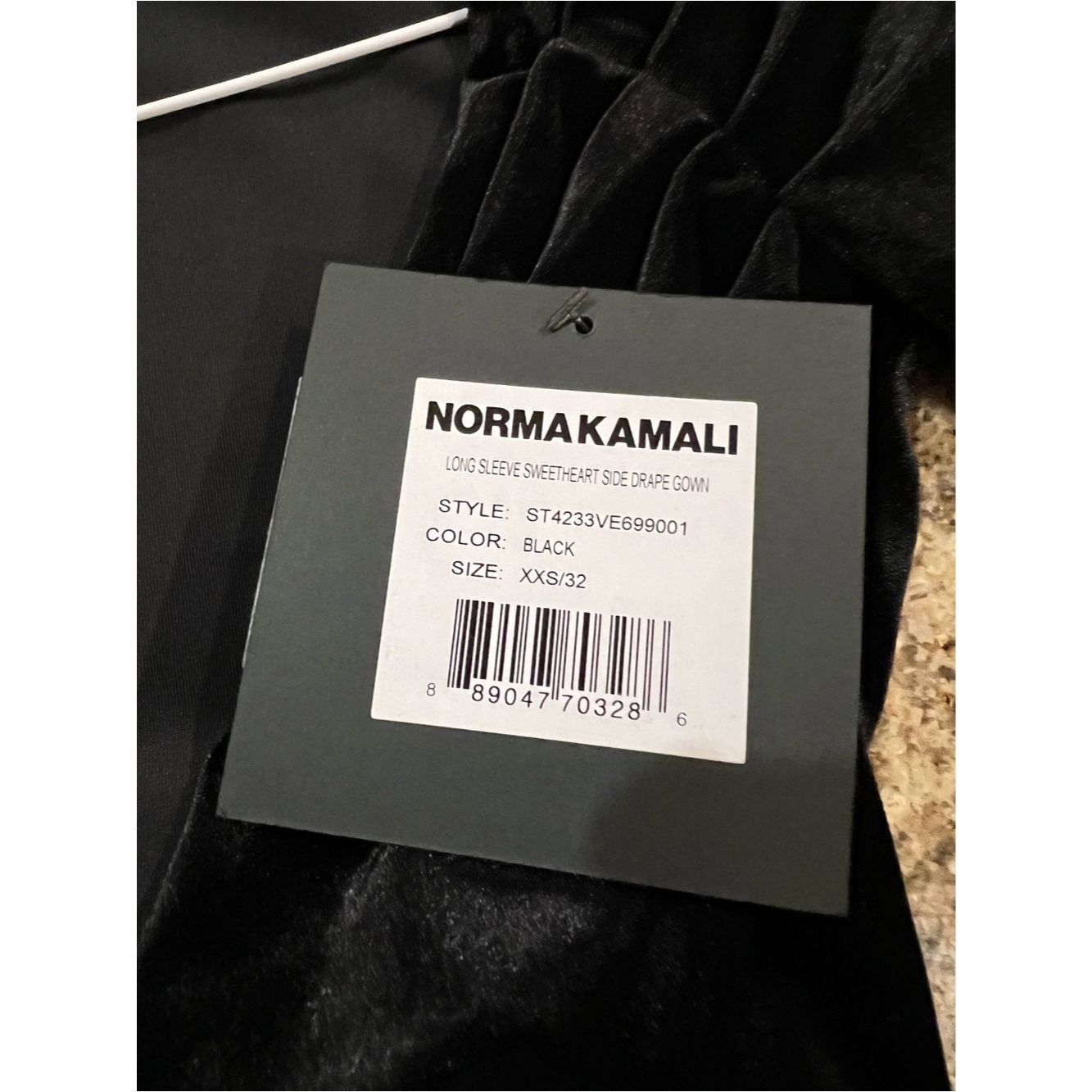 Norma Kamali Norma Kamali Off Shoulder Sweetheart Side Drape Gown Black Size XXS / US 00 / IT 34 - 7 Thumbnail