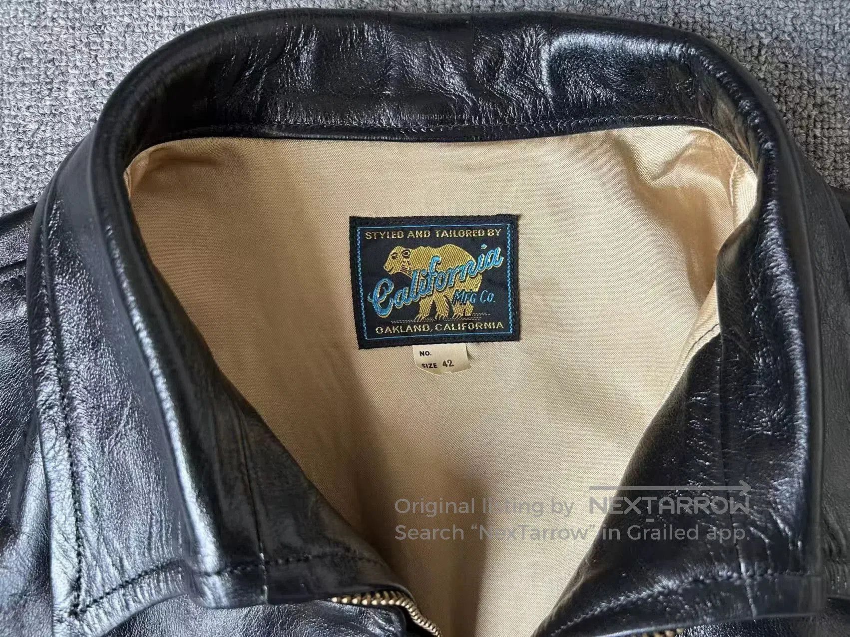 California Republic rare black leather jacket with unique design. Size US XXL / EU 58 / 5 - 3 Thumbnail