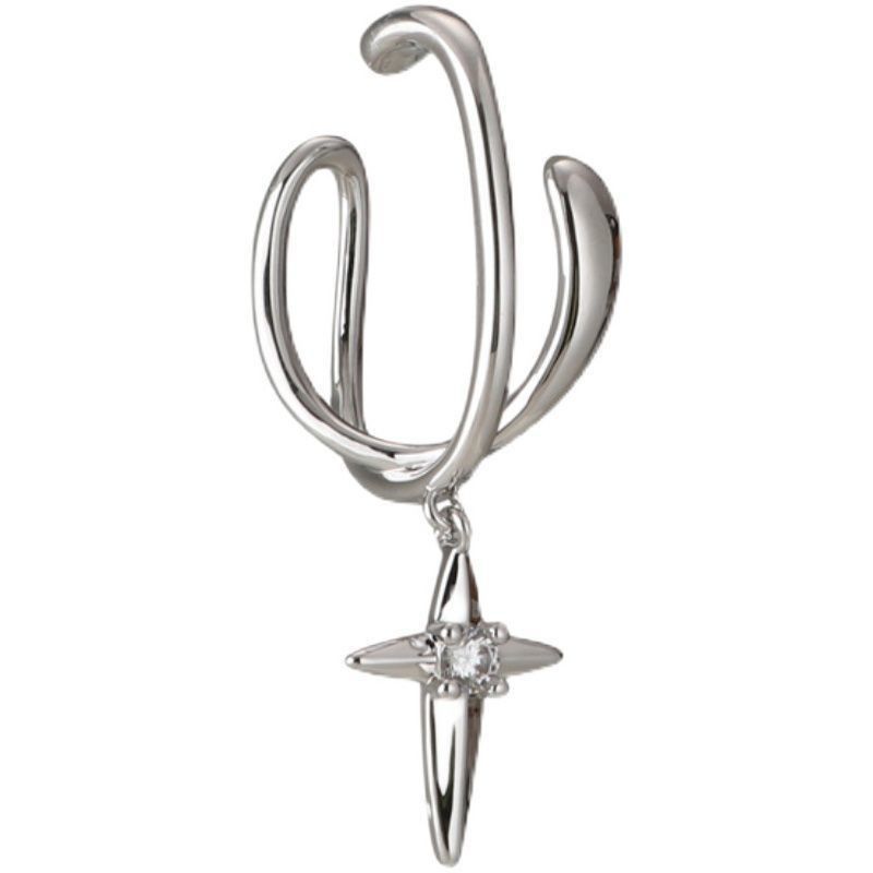 Jewelry × Sterling Silver Cross Matchless Earrings One Pairs Chrome Jewelry Size ONE SIZE - 5 Thumbnail