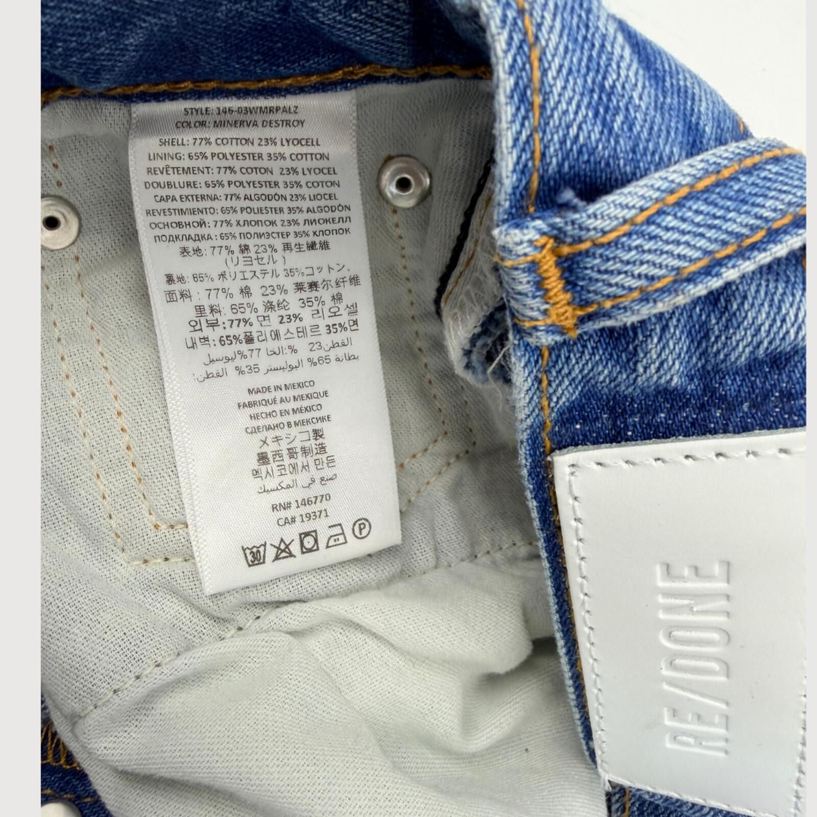 RE/DONE RE/DONE Mid Rise Wide Leg Cropped Jeans Blue 25 Size 25" / US 0 / IT 36 - 4 Thumbnail
