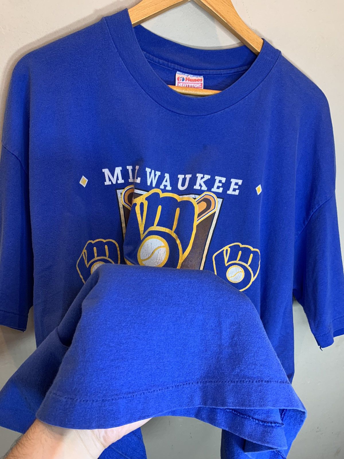 MLB *RARE* Vintage 1991 Milwaukee Brewers MLB Champion T-Shirt Size US XXL / EU 58 / 5 - 3 Thumbnail
