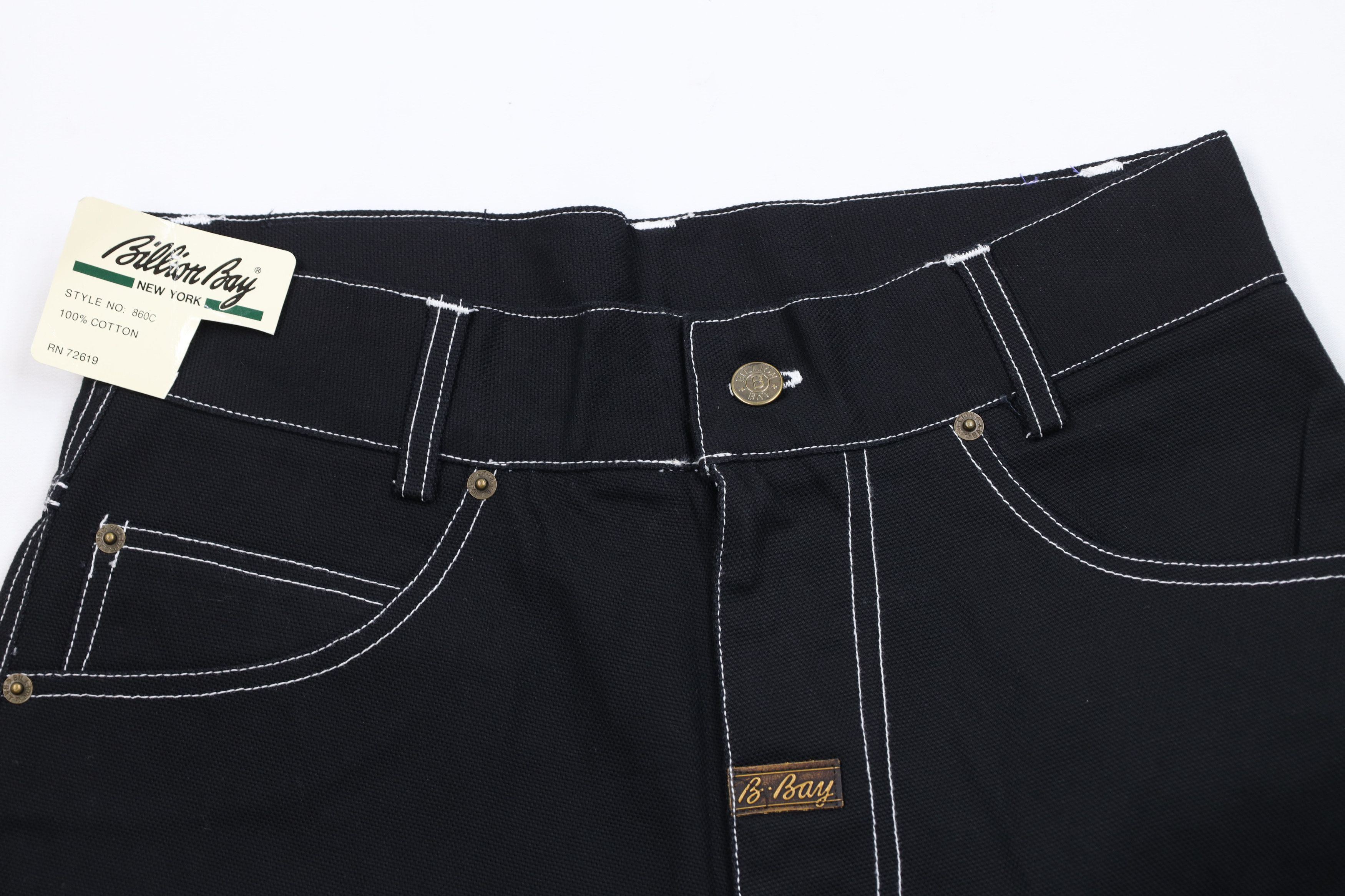 Vintage Deadstock Vintage 90s Streetwear Fit Canvas Shorts Black Size US 30 / EU 46 - 2 Thumbnail