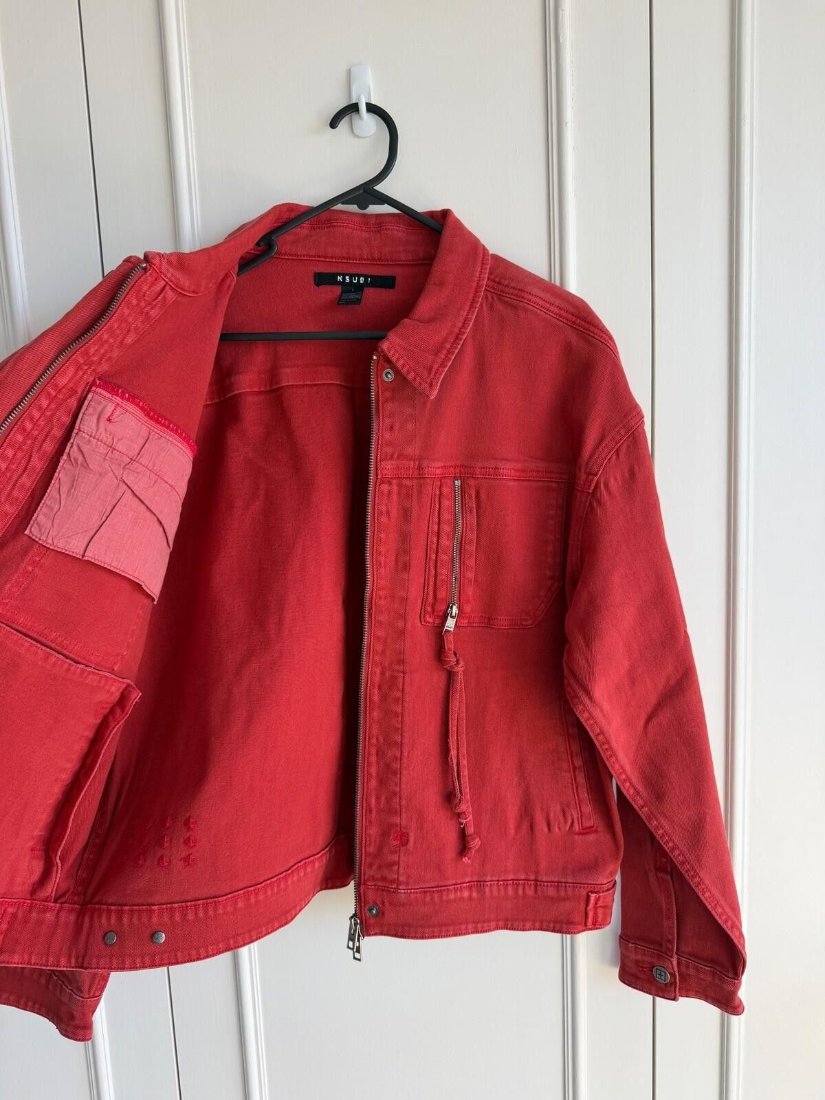 Ksubi new Ksubi womens oversized denim Jacket top small s 8 red Size S / US 4 / IT 40 - 8 Thumbnail